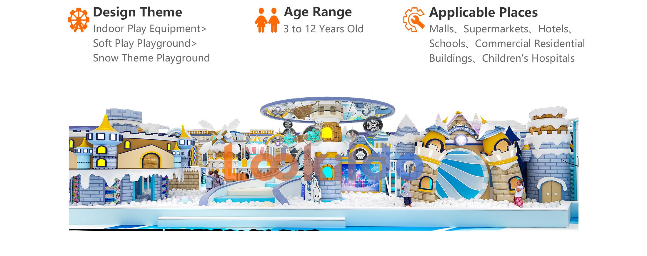 Winter Snow Castle Ocean Theme Soft Play Adventure Park Equipment