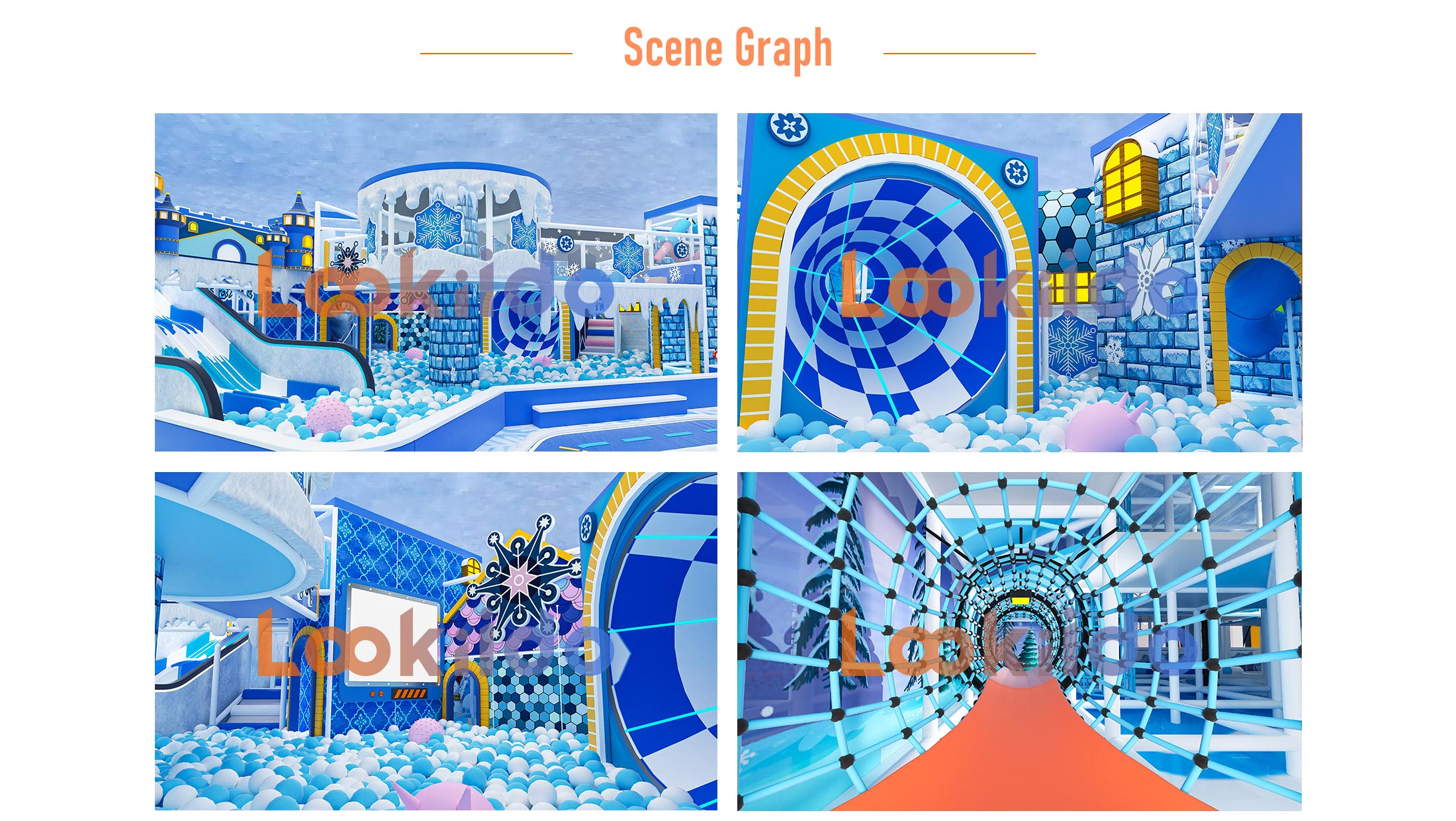 Winter Snow Castle Ocean Theme Soft Play Adventure Park Equipment