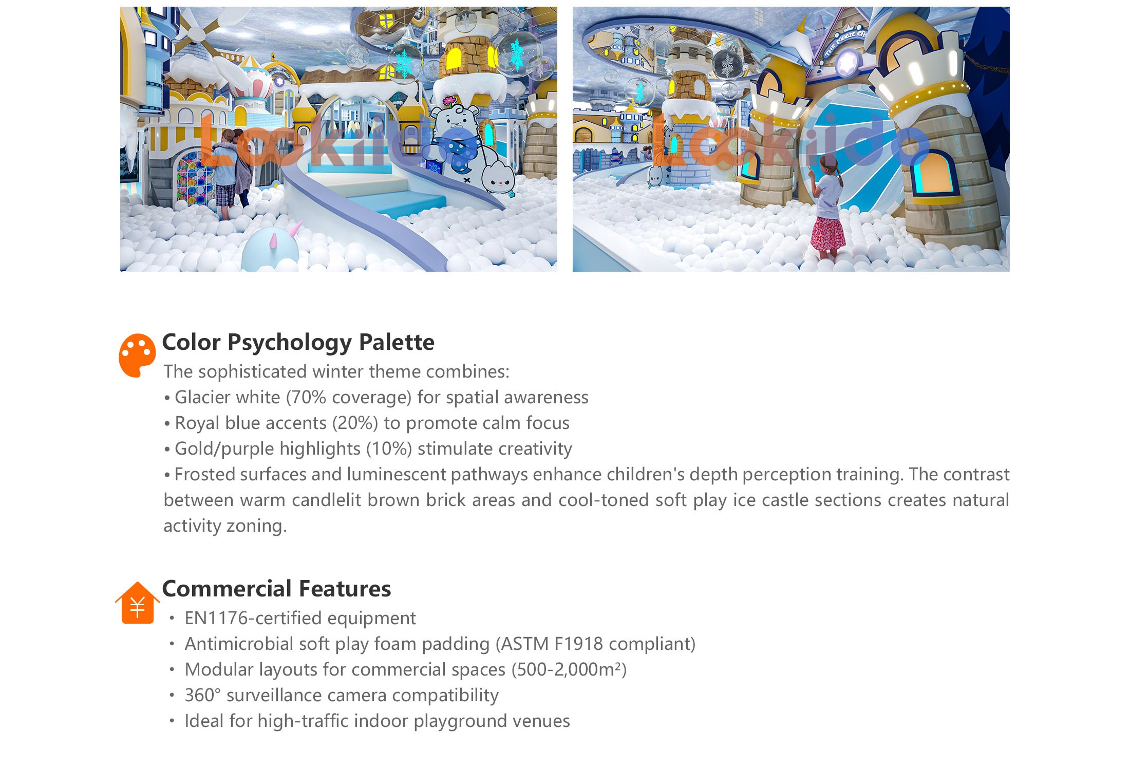 Winter Snow Castle Ocean Theme Soft Play Adventure Park Equipment
