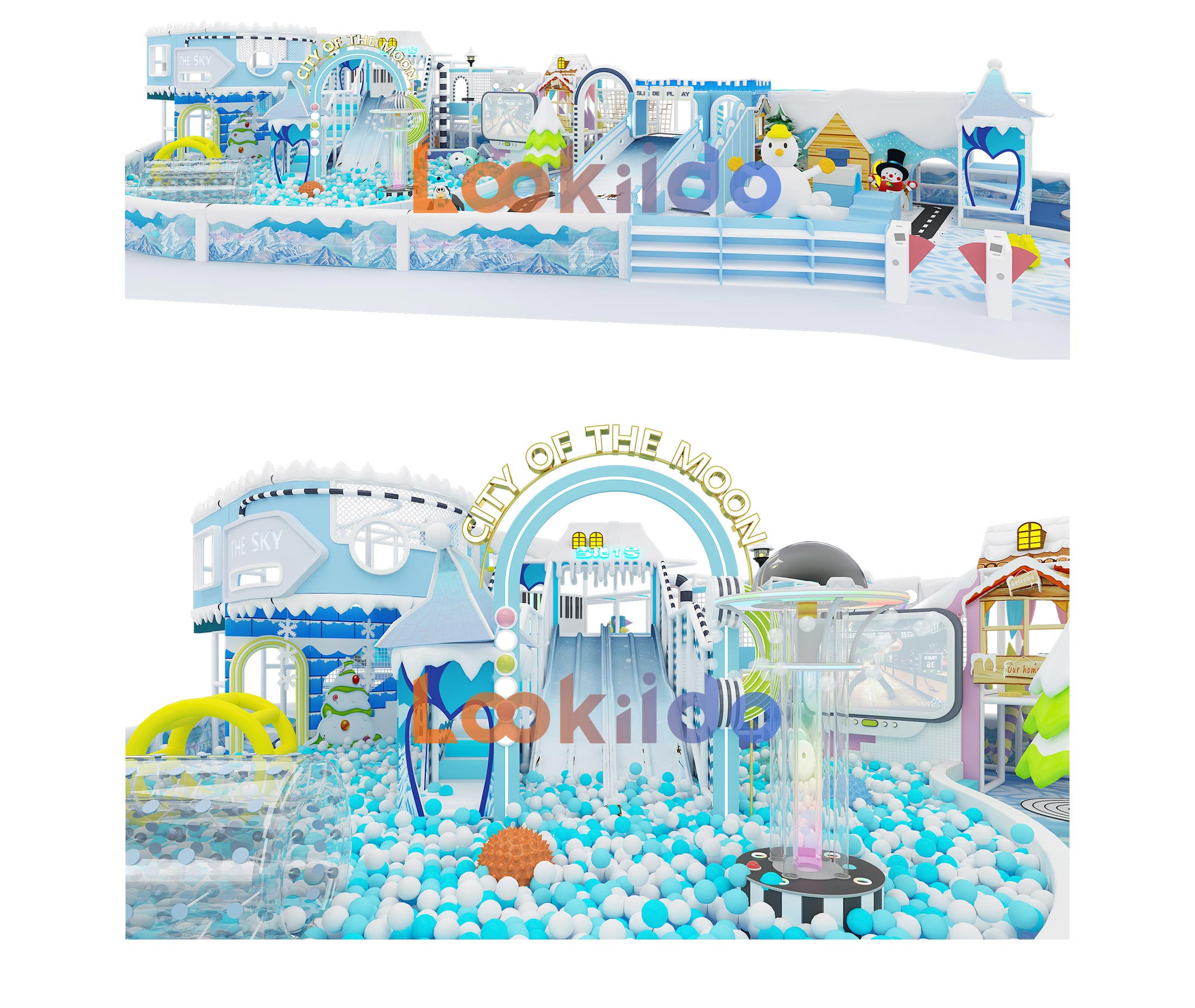 Winter Snow Castle Ocean Theme Soft Play Adventure Park Equipment