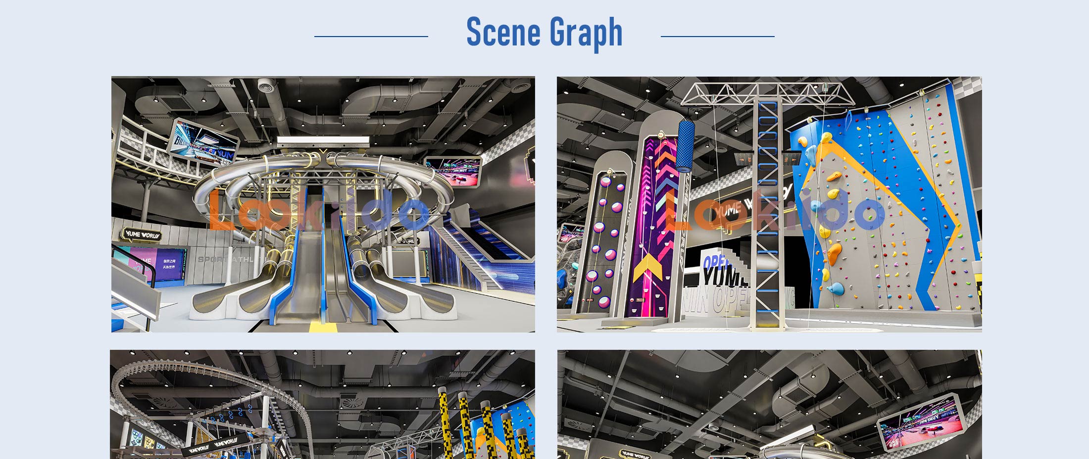 Commercial Ninja Rope Course Space Cyberpunk Adventure park with Rock Climbing Wall Zipline