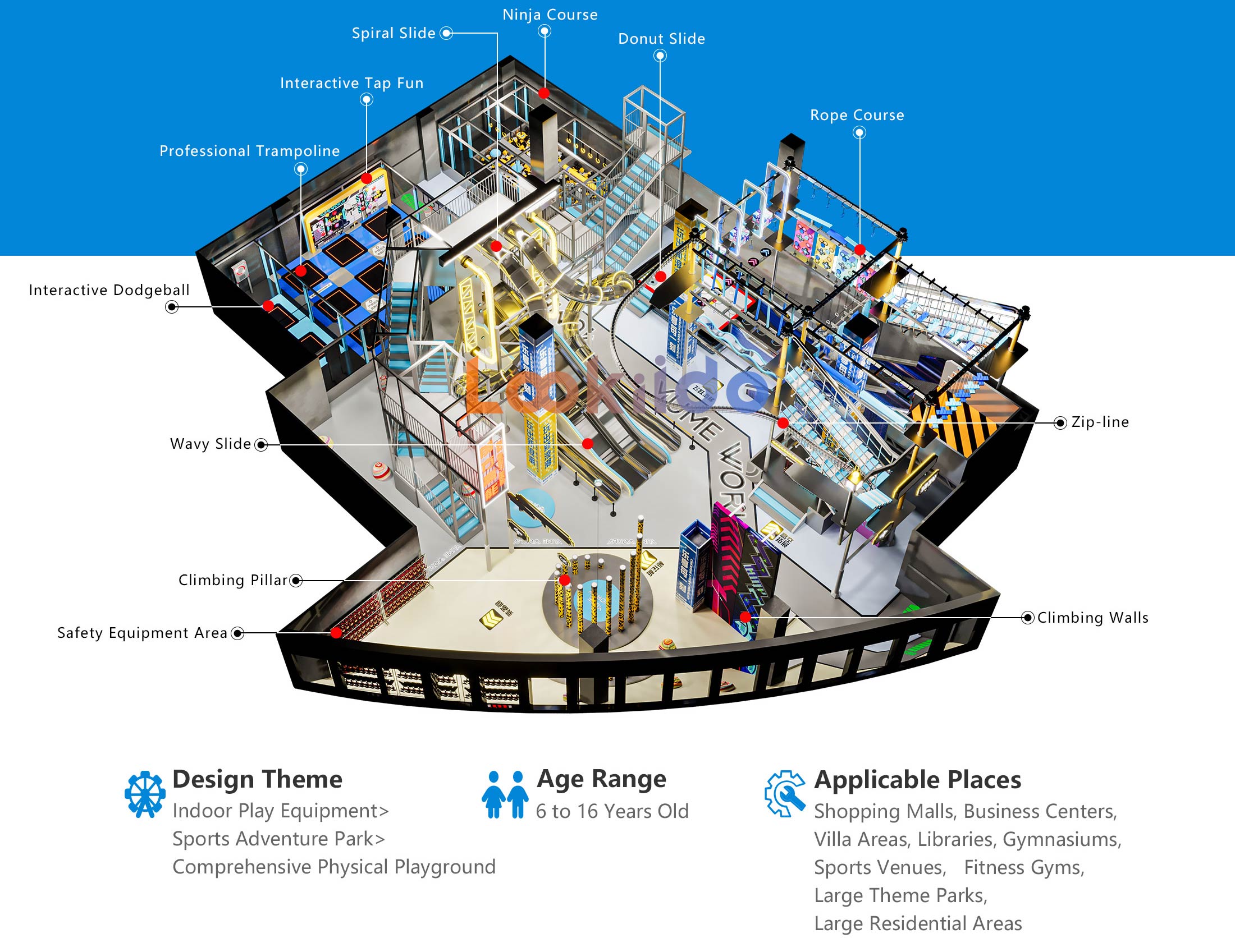 Commercial Rope Course Adventure Park Indoor Comprehensive Trampoline Playground
