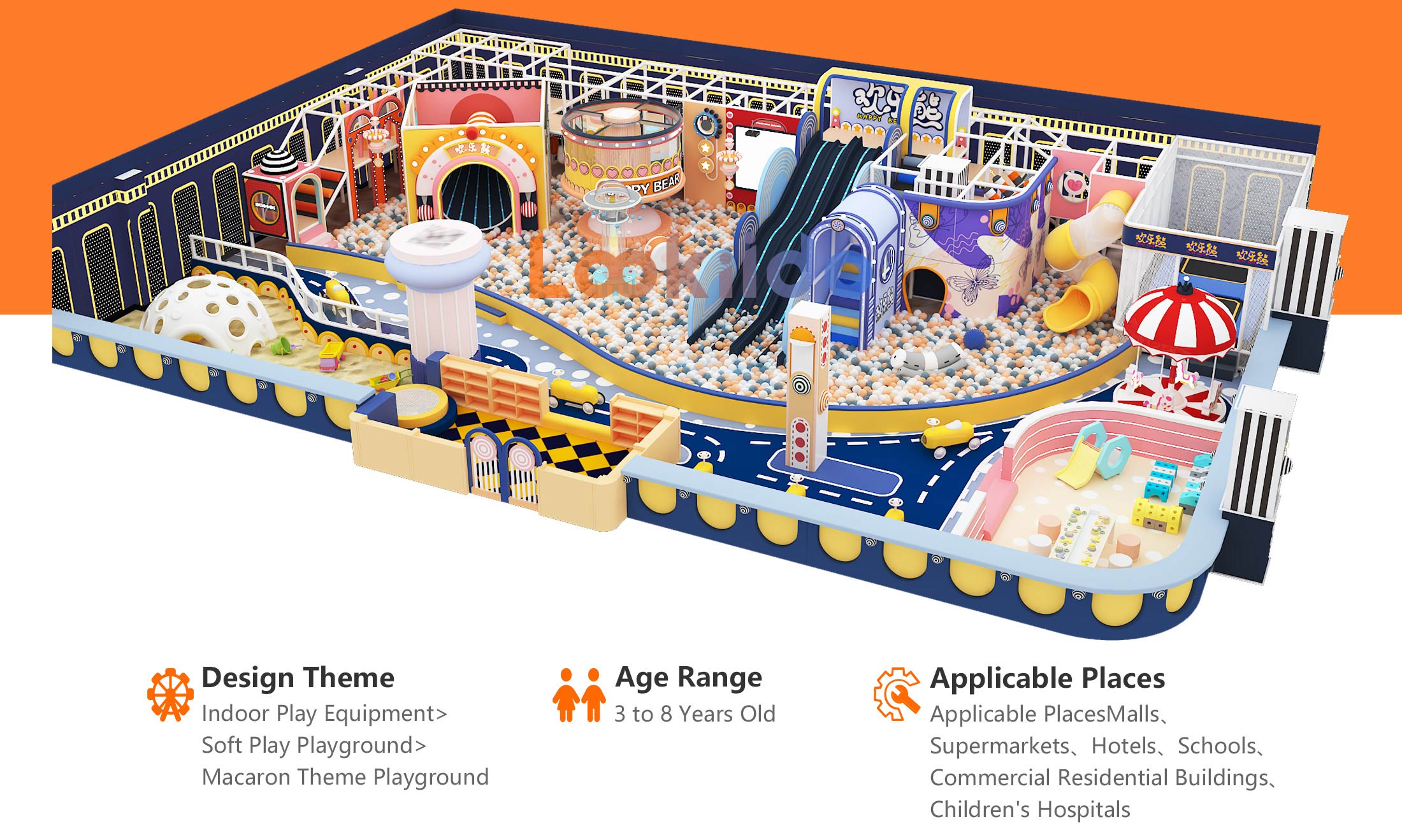 Custom Macaron Ocean Candy Castle Indoor Soft Play Playground Suppliers