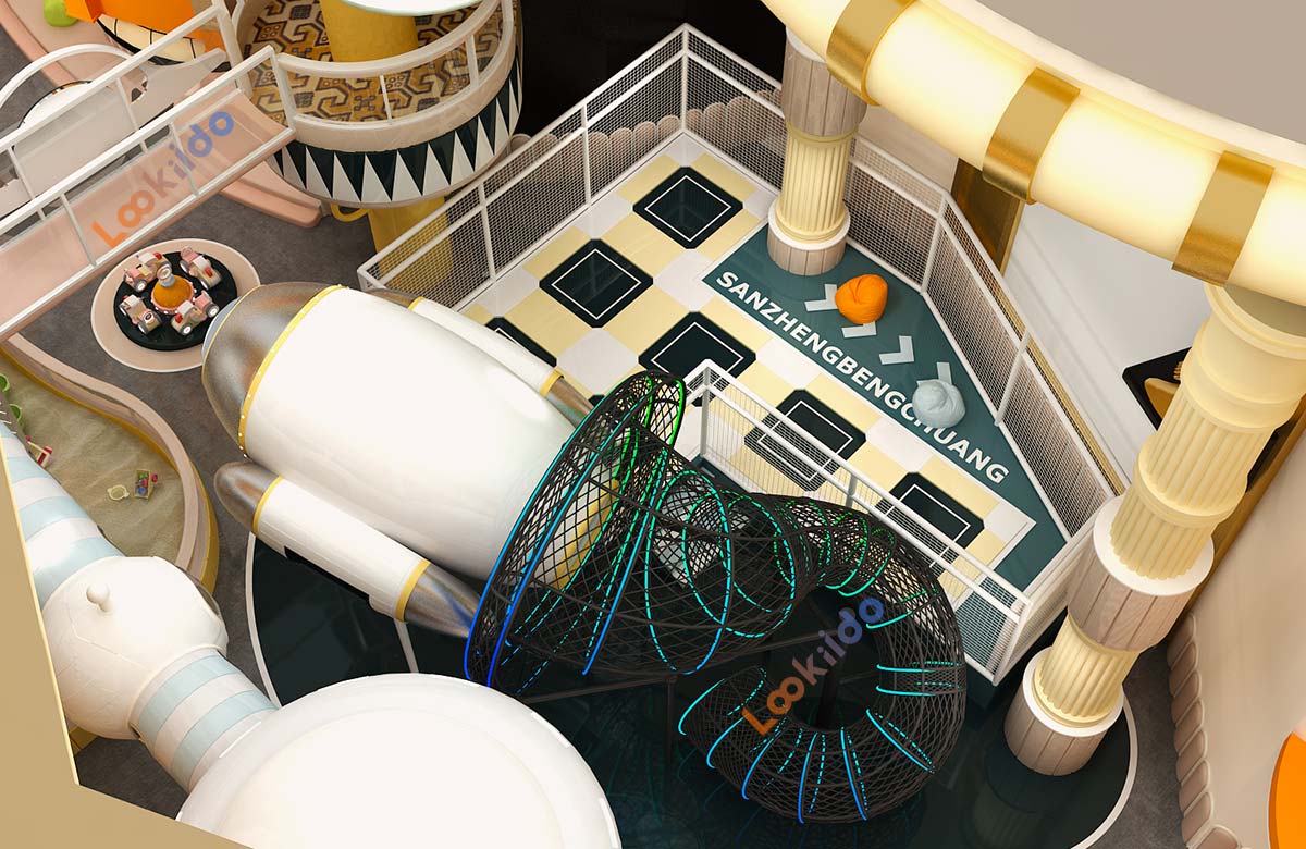 Fantasy-UV Indoor Playground with Popular Big Slides