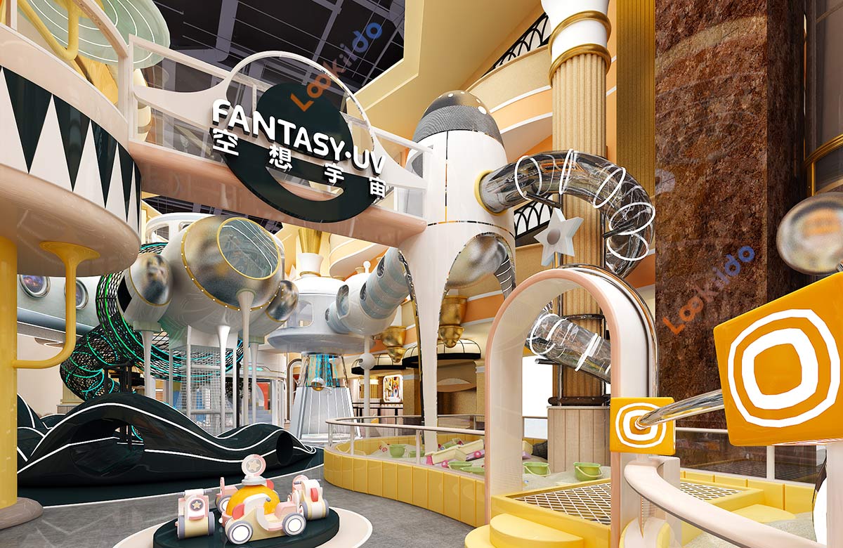 Fantasy-UV Indoor Playground with Popular Big Slides
