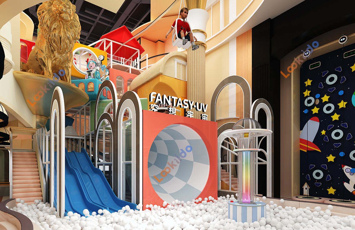 Fantasy-UV Indoor Playground with Popular Big Slides