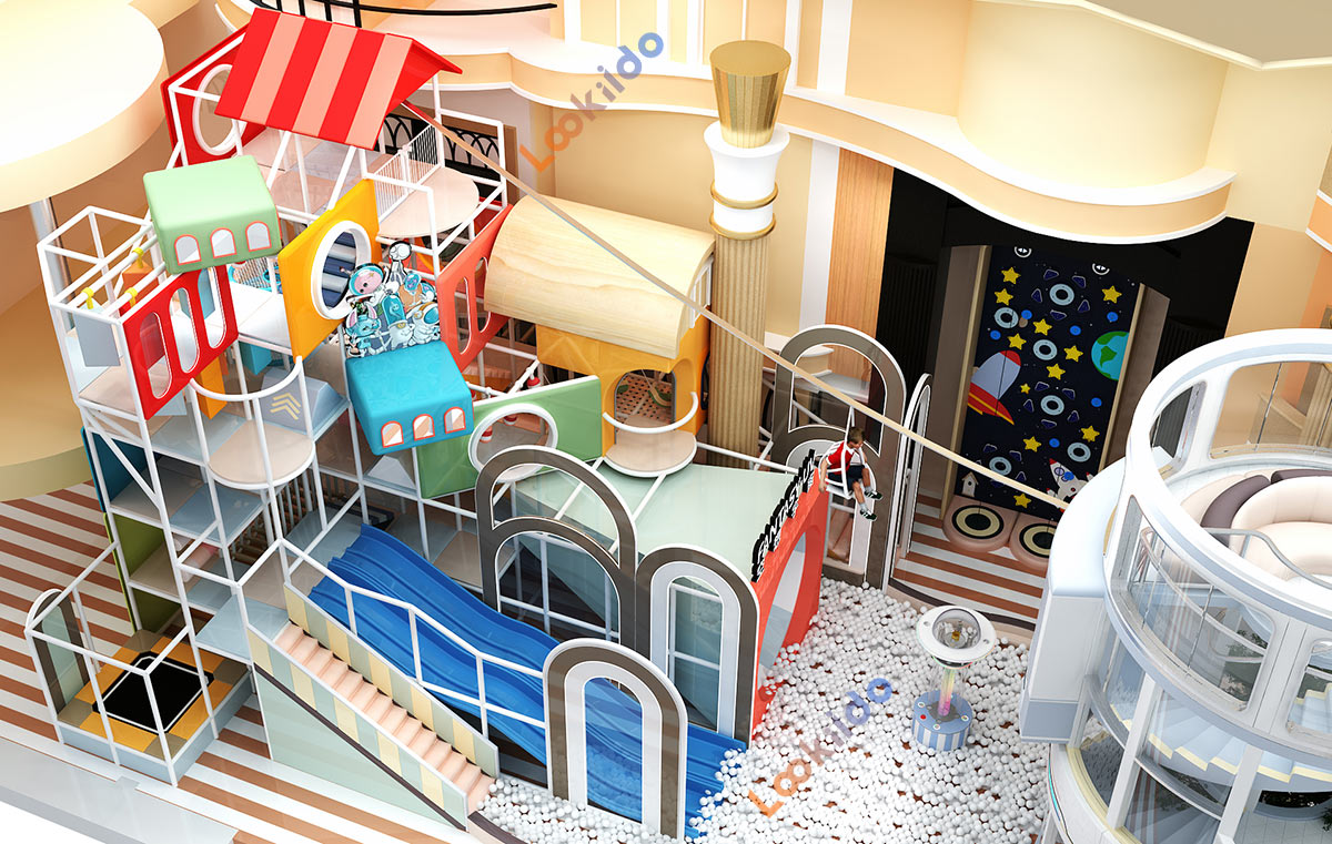 Fantasy-UV Indoor Playground with Popular Big Slides