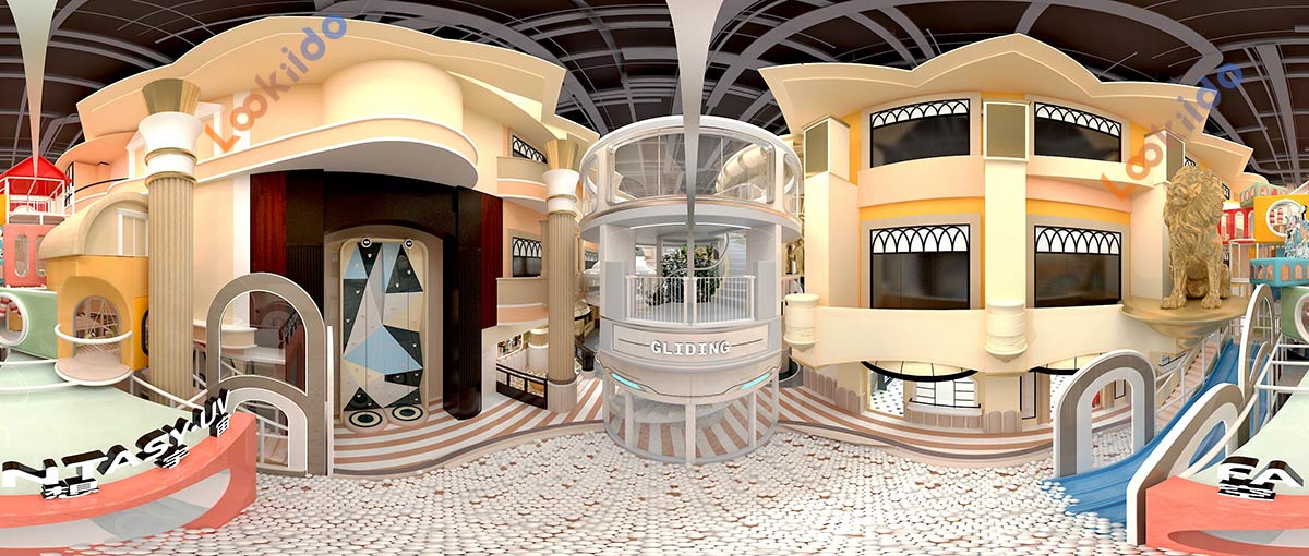Fantasy-UV Indoor Playground with Popular Big Slides