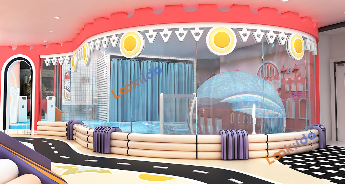 Fantasy Fairytale Macaron Soft Playground with Spiral Slide Obstacle Climbing
