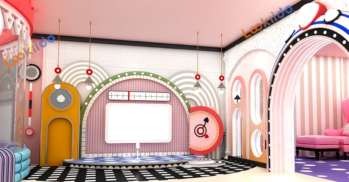 Fantasy Fairytale Macaron Soft Playground with Spiral Slide Obstacle Climbing