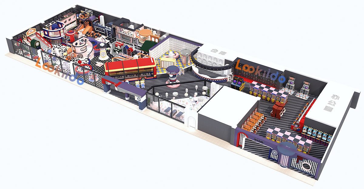 Large Ocean Ball Playground for Younger Children with Arcade Games