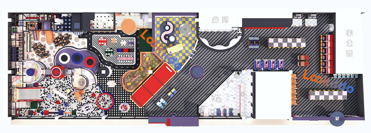 Large Ocean Ball Playground for Younger Children with Arcade Games