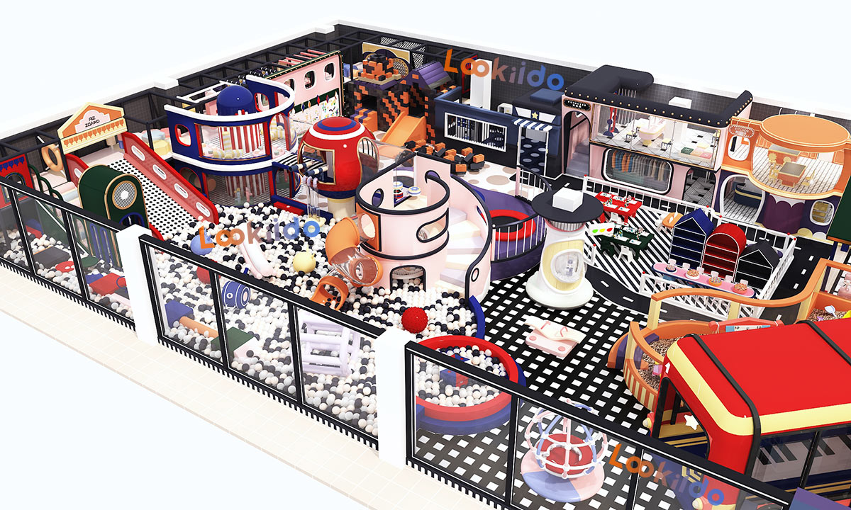 Large Ocean Ball Playground for Younger Children with Arcade Games