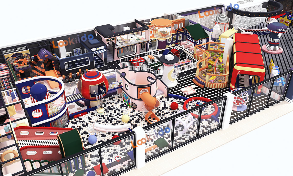 Large Ocean Ball Playground for Younger Children with Arcade Games