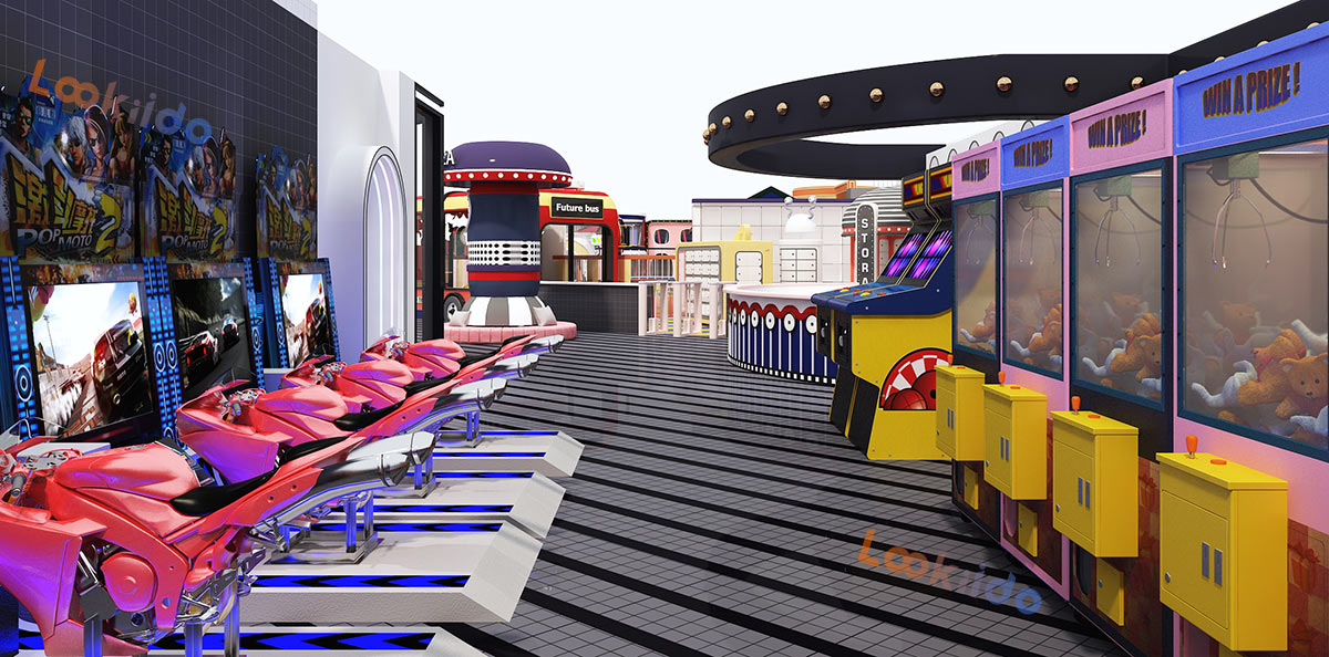 Large Ocean Ball Playground for Younger Children with Arcade Games