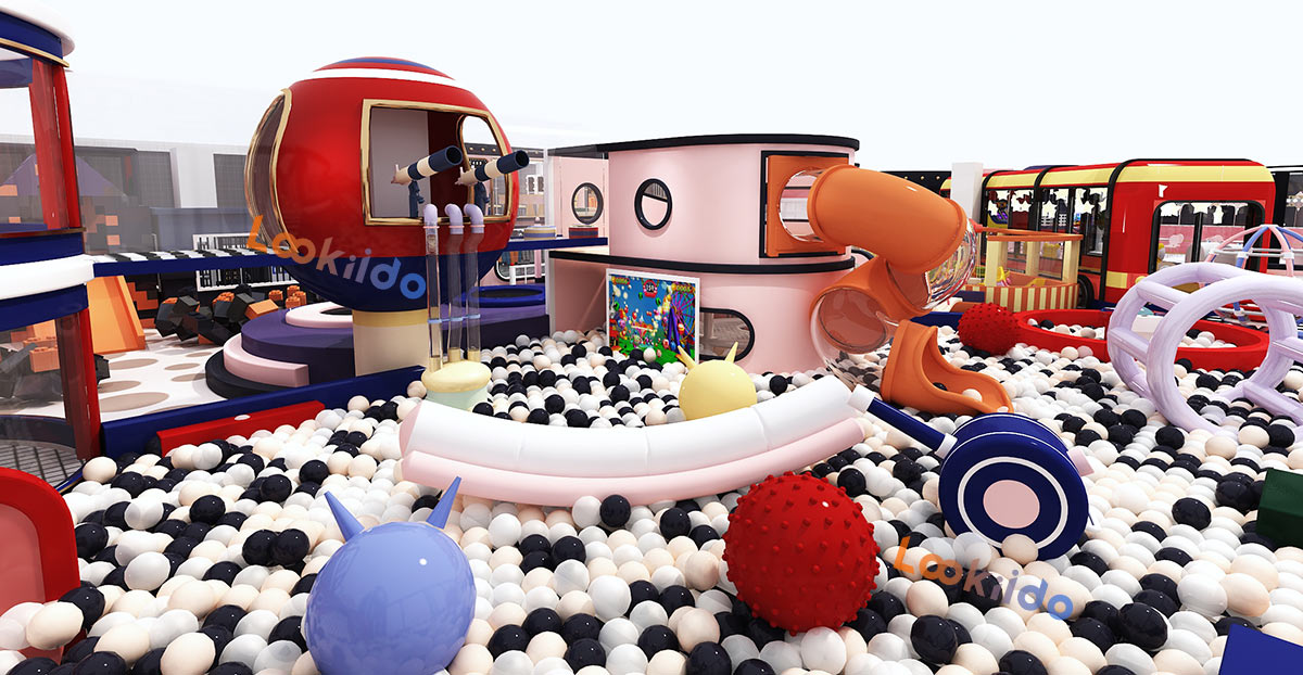 Large Ocean Ball Playground for Younger Children with Arcade Games