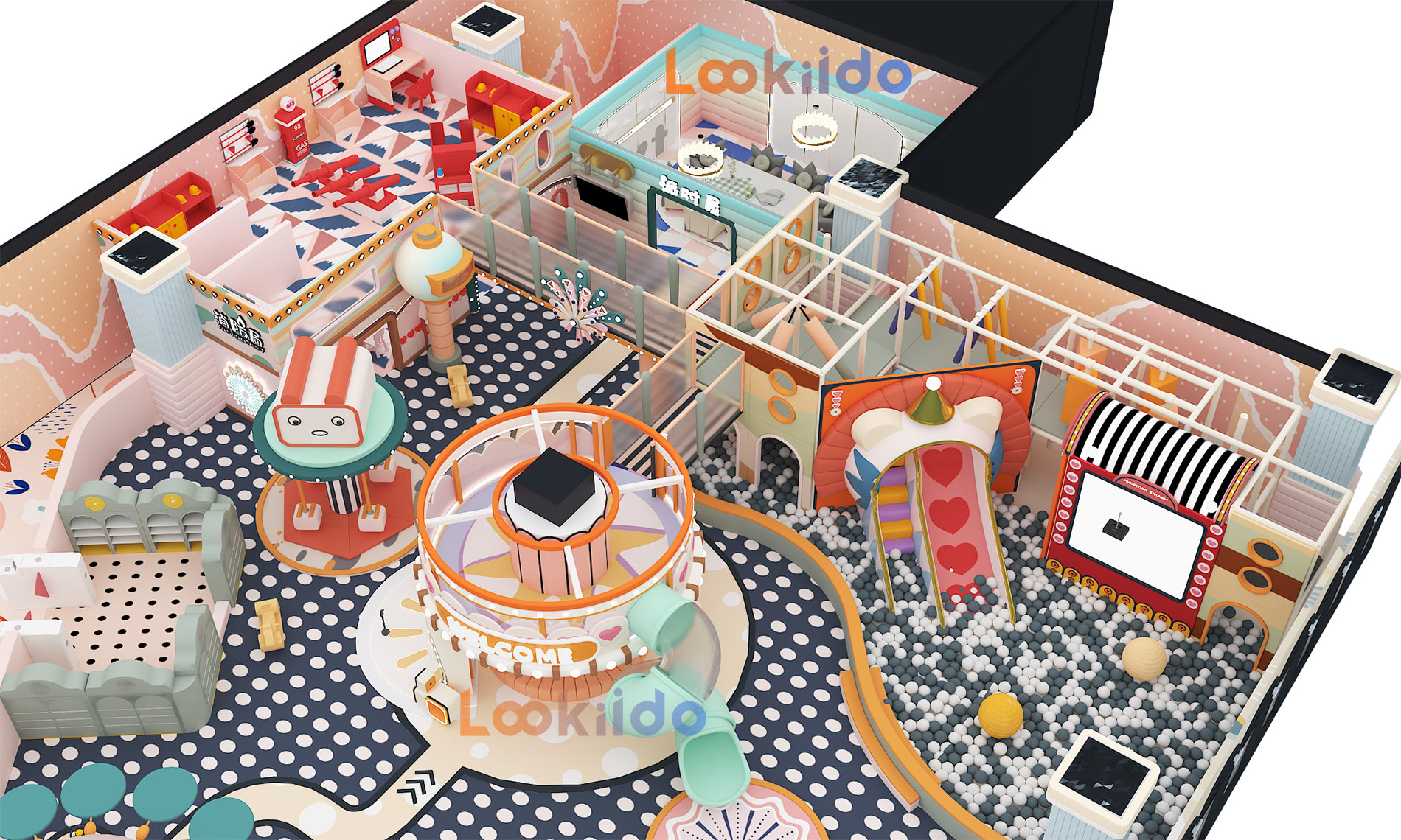 TV Cartoon Character Themed Macaron Playground Original Intellectual Property Design