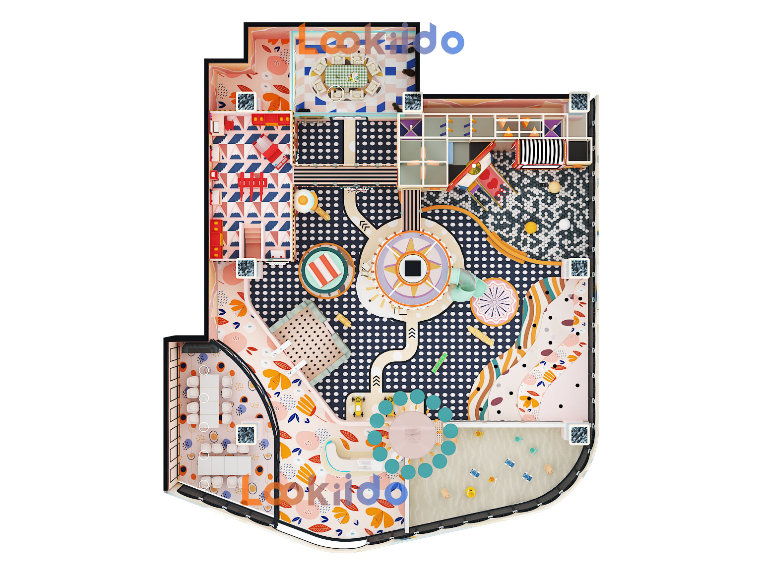 TV Cartoon Character Themed Macaron Playground Original Intellectual Property Design
