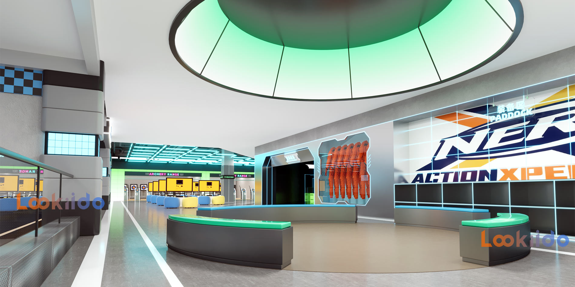 Trampoline Ropes Course Family Adventure Park with Go Karts Bowling Lanes