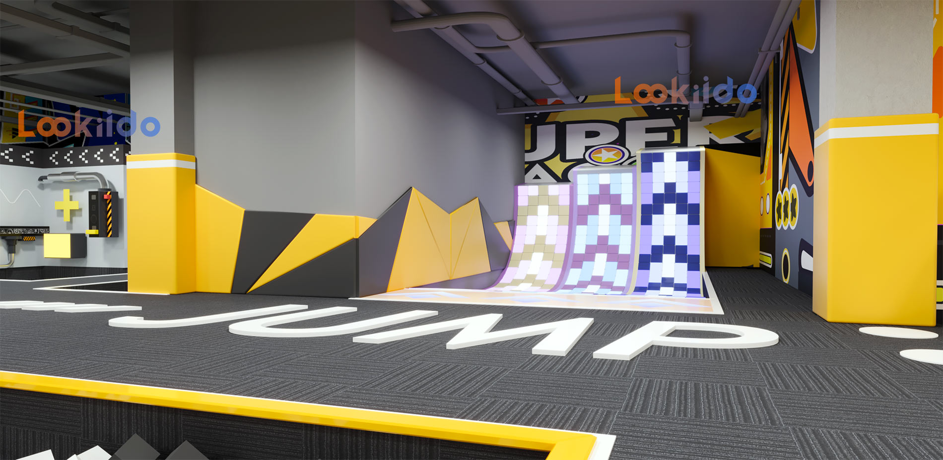 Trampoline Ropes Course Family Adventure Park with Go Karts Bowling Lanes