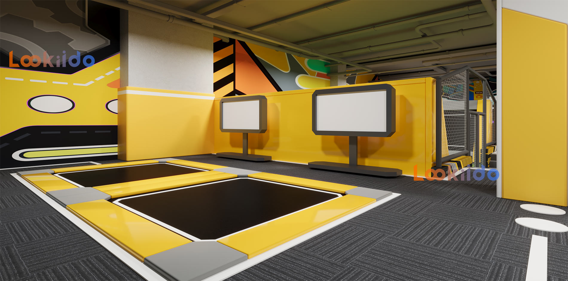 Trampoline Ropes Course Family Adventure Park with Go Karts Bowling Lanes