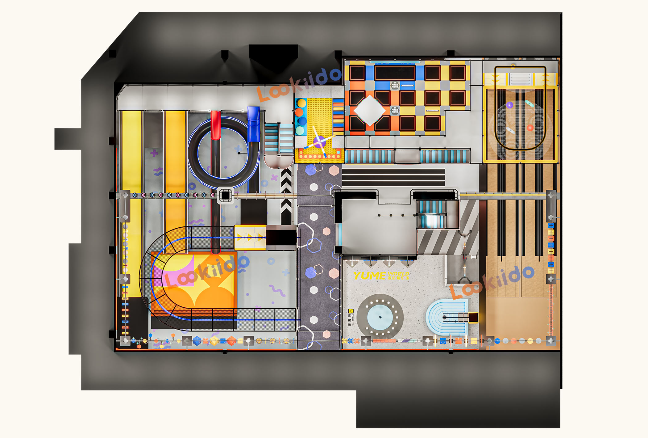 Indoor Sports Adventure Center Franchise Featuring Custom Designed Giant Launch Slides Equipment
