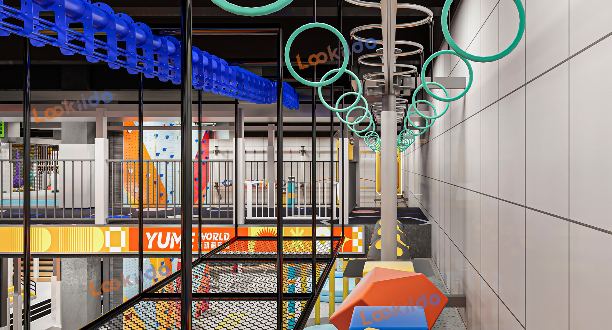Indoor Sports Adventure Center Franchise Featuring Custom Designed Giant Launch Slides Equipment