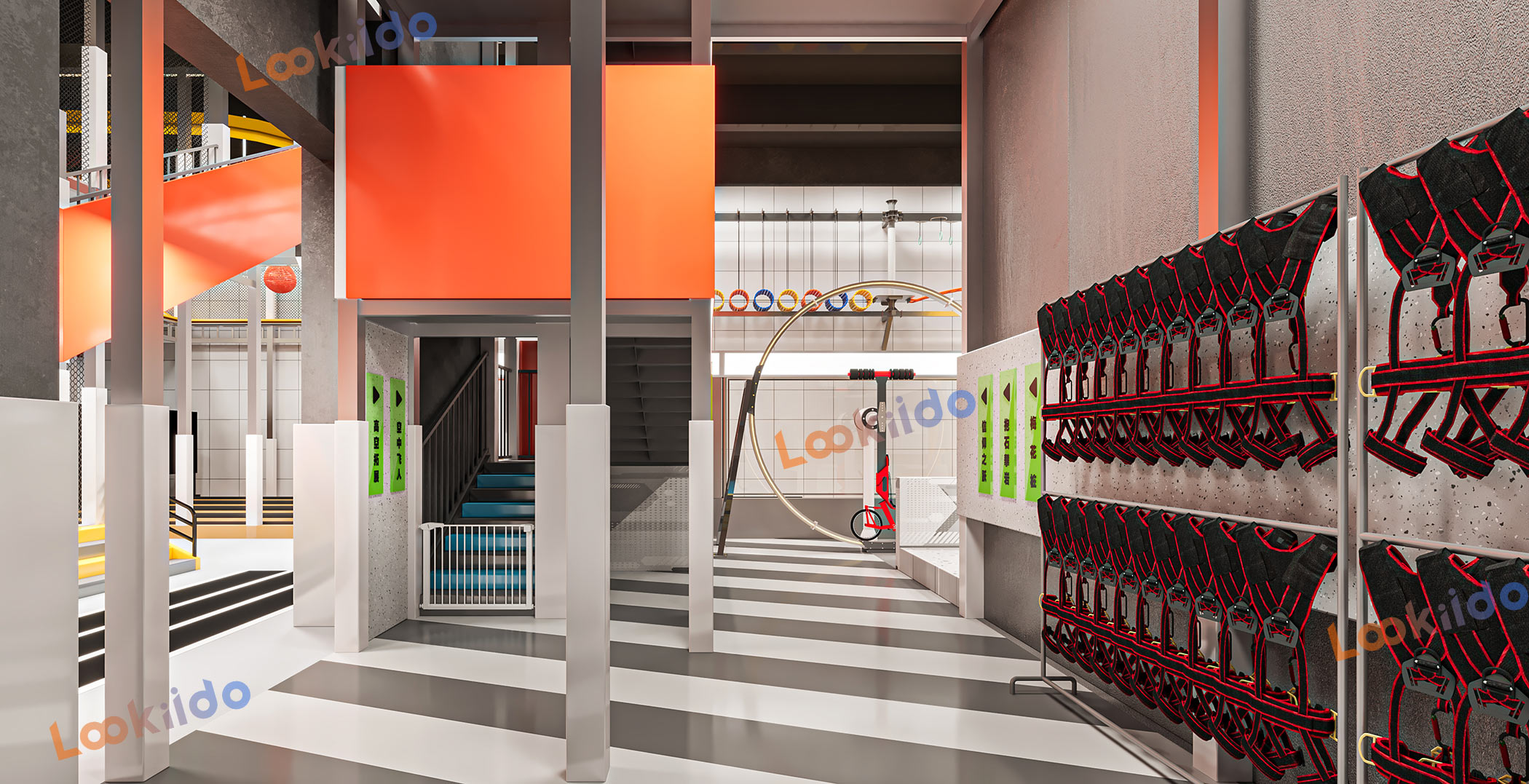 Indoor Sports Adventure Center Franchise Featuring Custom Designed Giant Launch Slides Equipment