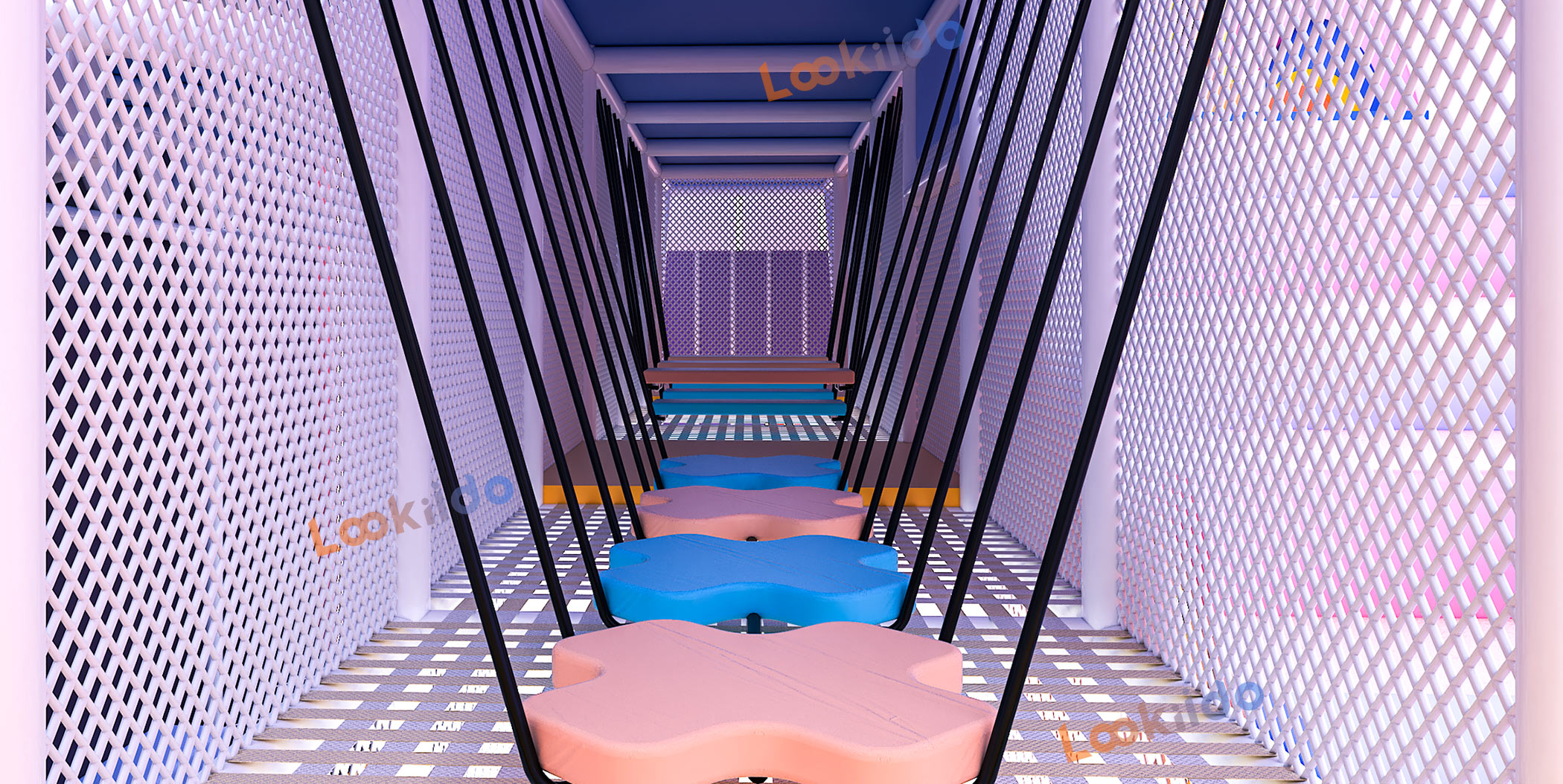 Luxurious Indoor Children Playground Equipment in Disney Themed Color Scheme Inside Mall