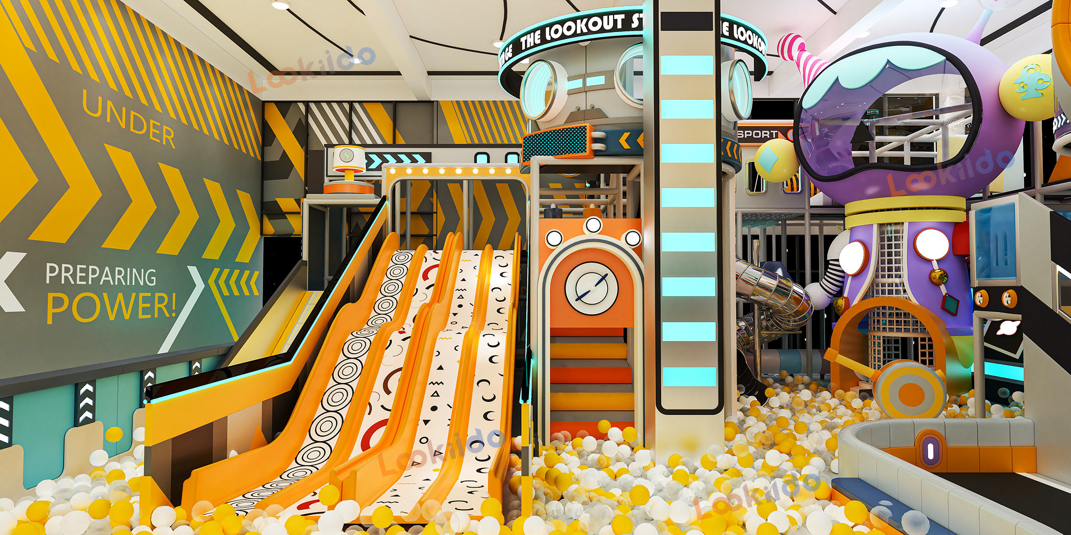 Galaxy RoboPlay: Robotic Adventure Indoor Playground Equipment for Kids Ages 3-8