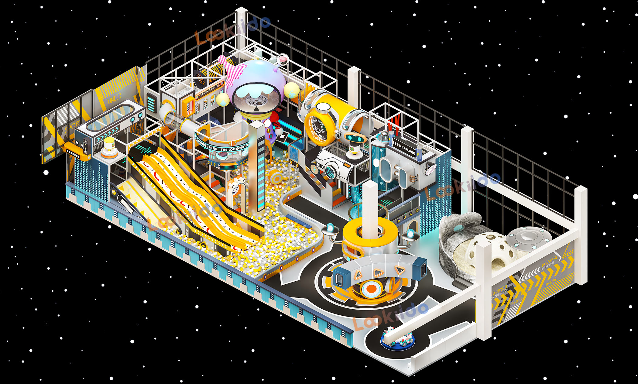 Galaxy RoboPlay: Robotic Adventure Indoor Playground Equipment for Kids Ages 3-8