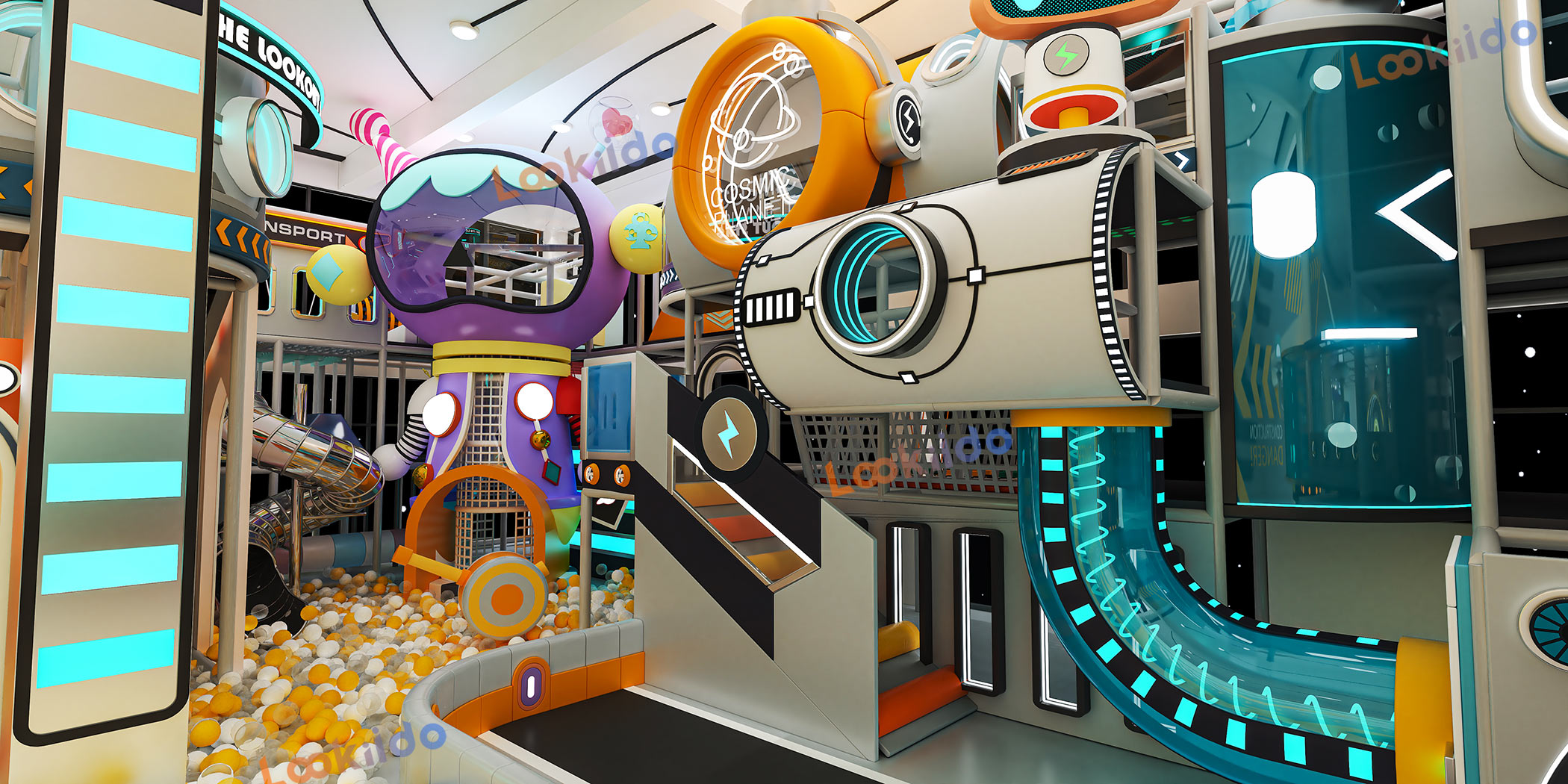 Galaxy RoboPlay: Robotic Adventure Indoor Playground Equipment for Kids Ages 3-8