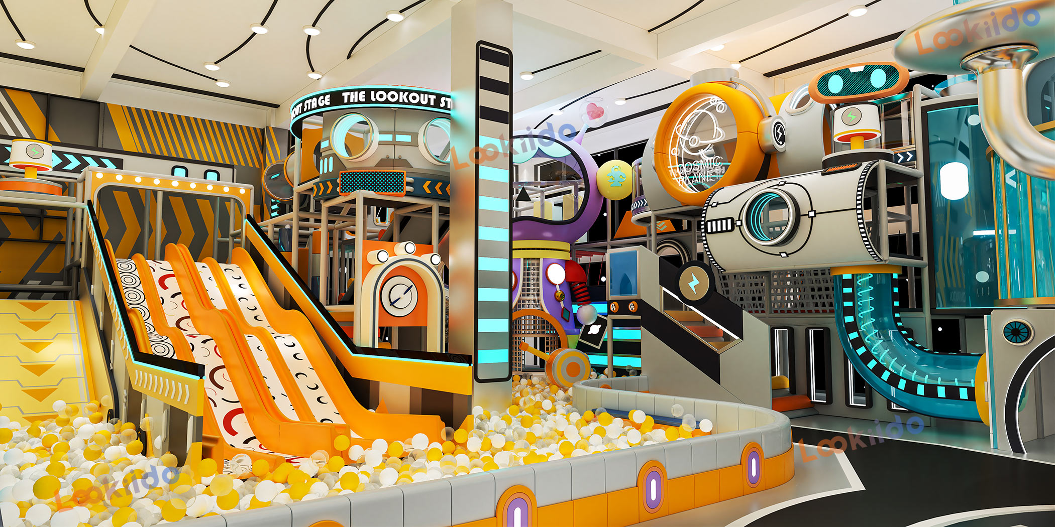 Galaxy RoboPlay: Robotic Adventure Indoor Playground Equipment for Kids Ages 3-8