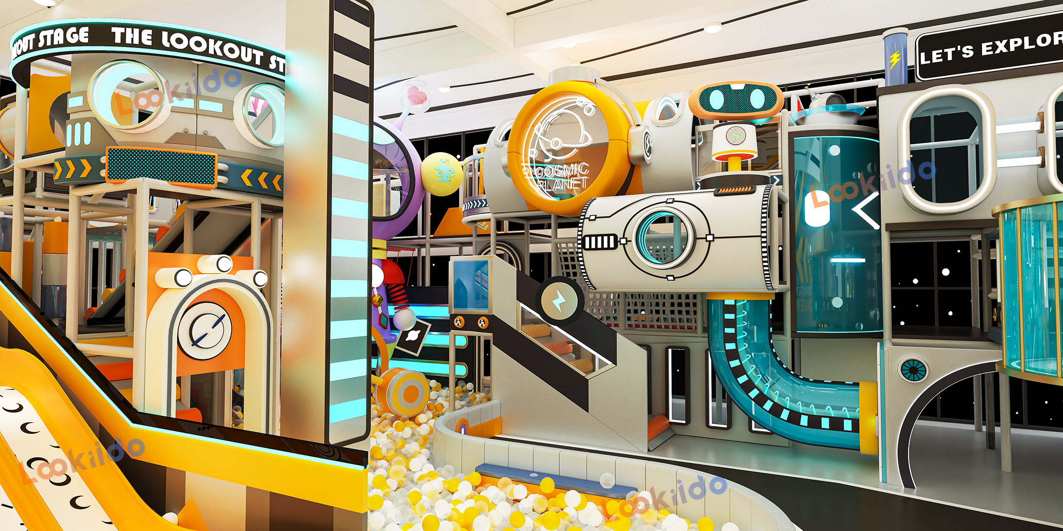 Galaxy RoboPlay: Robotic Adventure Indoor Playground Equipment for Kids Ages 3-8