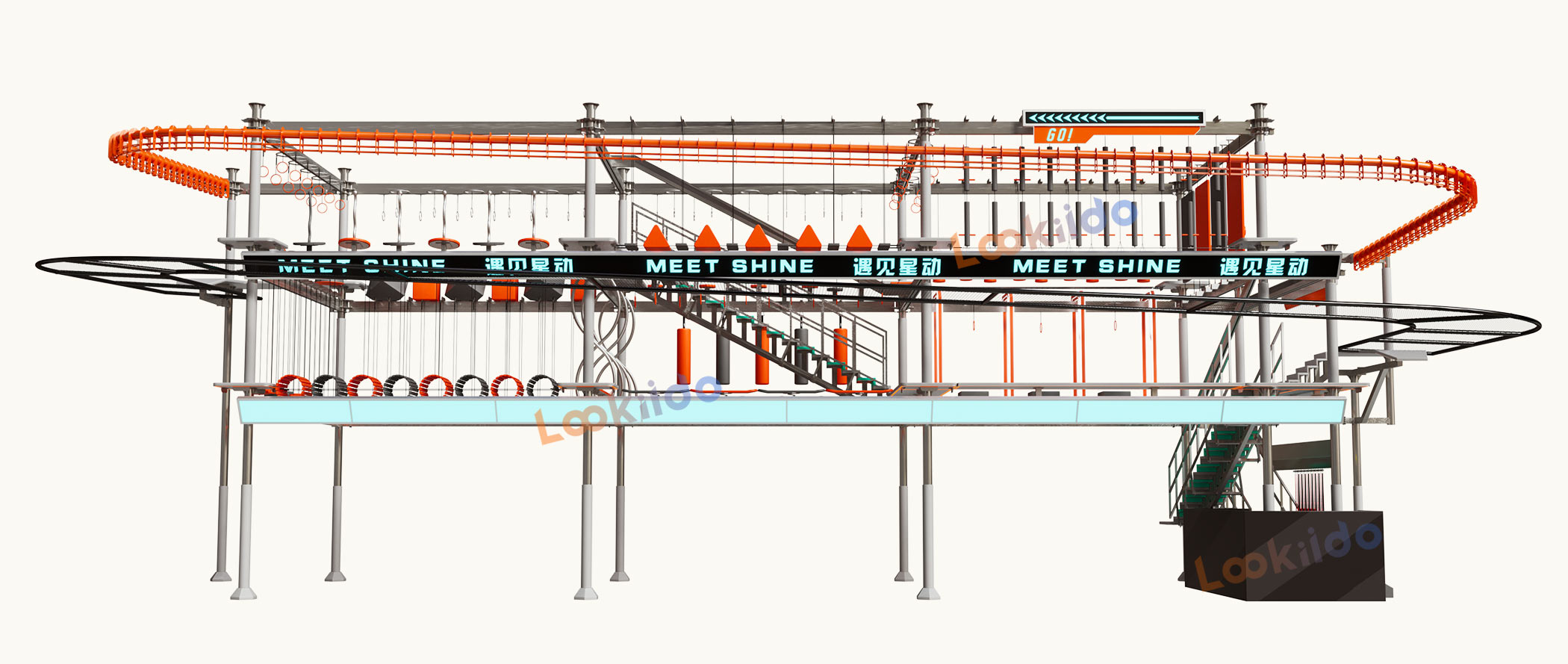 Adventure Sports Slide Complex Park Manufacturer with High Rope Course Equipment