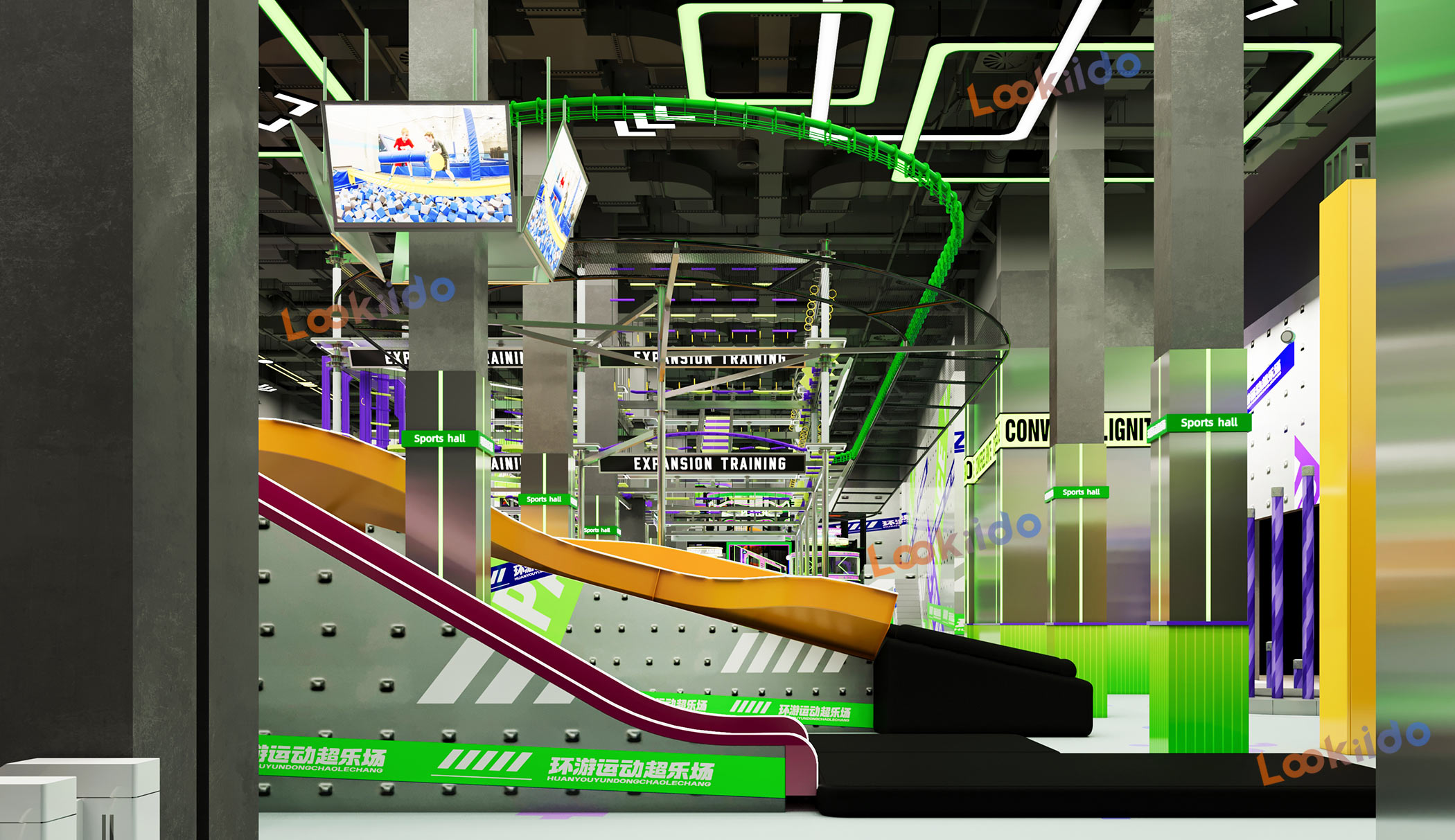 Ultimate 5-in-1 Indoor Playground Equipment Factory: Ninja Course, Ropes, Trampoline Park, Kids Maze