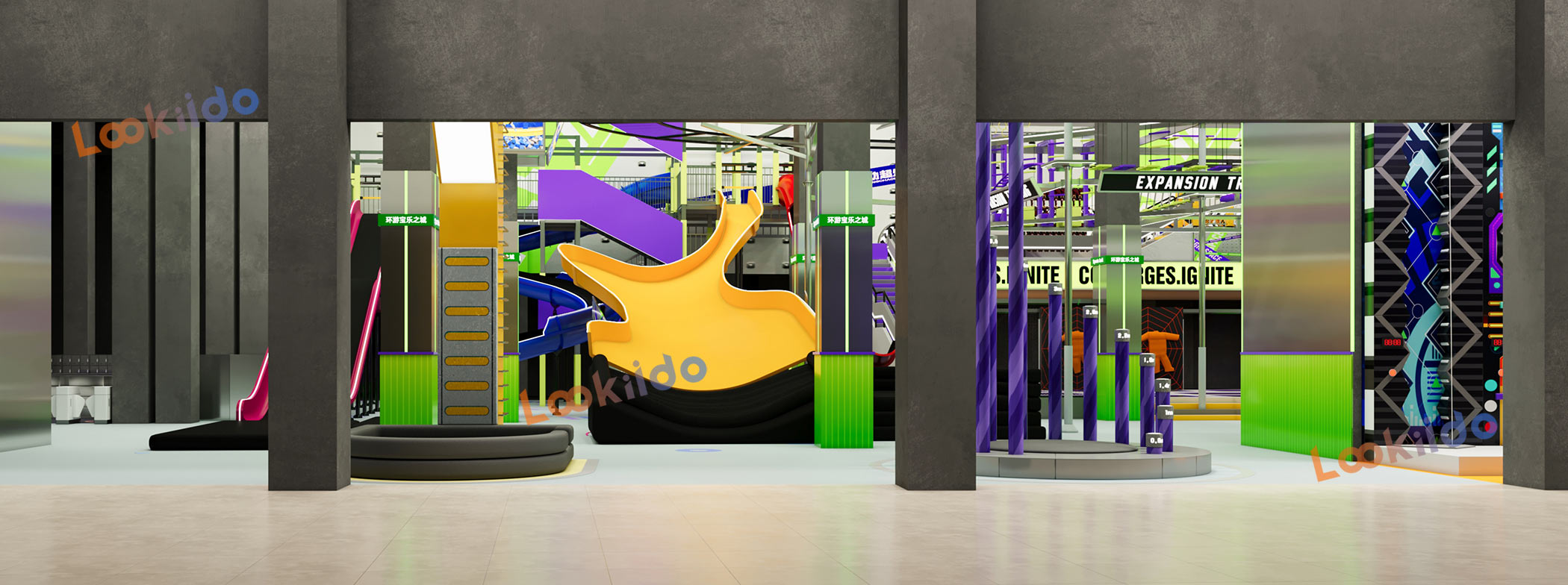 Ultimate 5-in-1 Indoor Playground Equipment Factory: Ninja Course, Ropes, Trampoline Park, Kids Maze