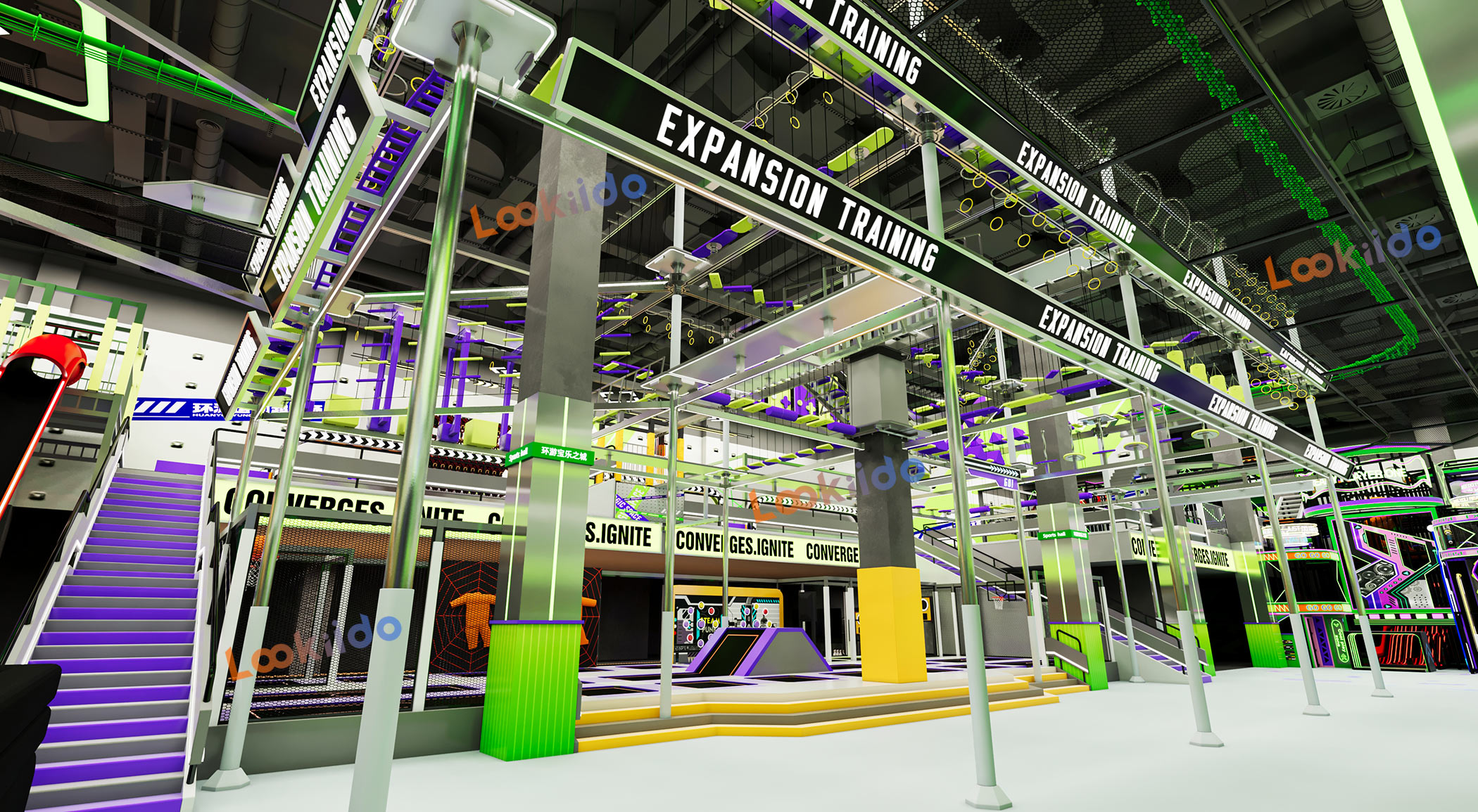 Ultimate 5-in-1 Indoor Playground Equipment Factory: Ninja Course, Ropes, Trampoline Park, Kids Maze