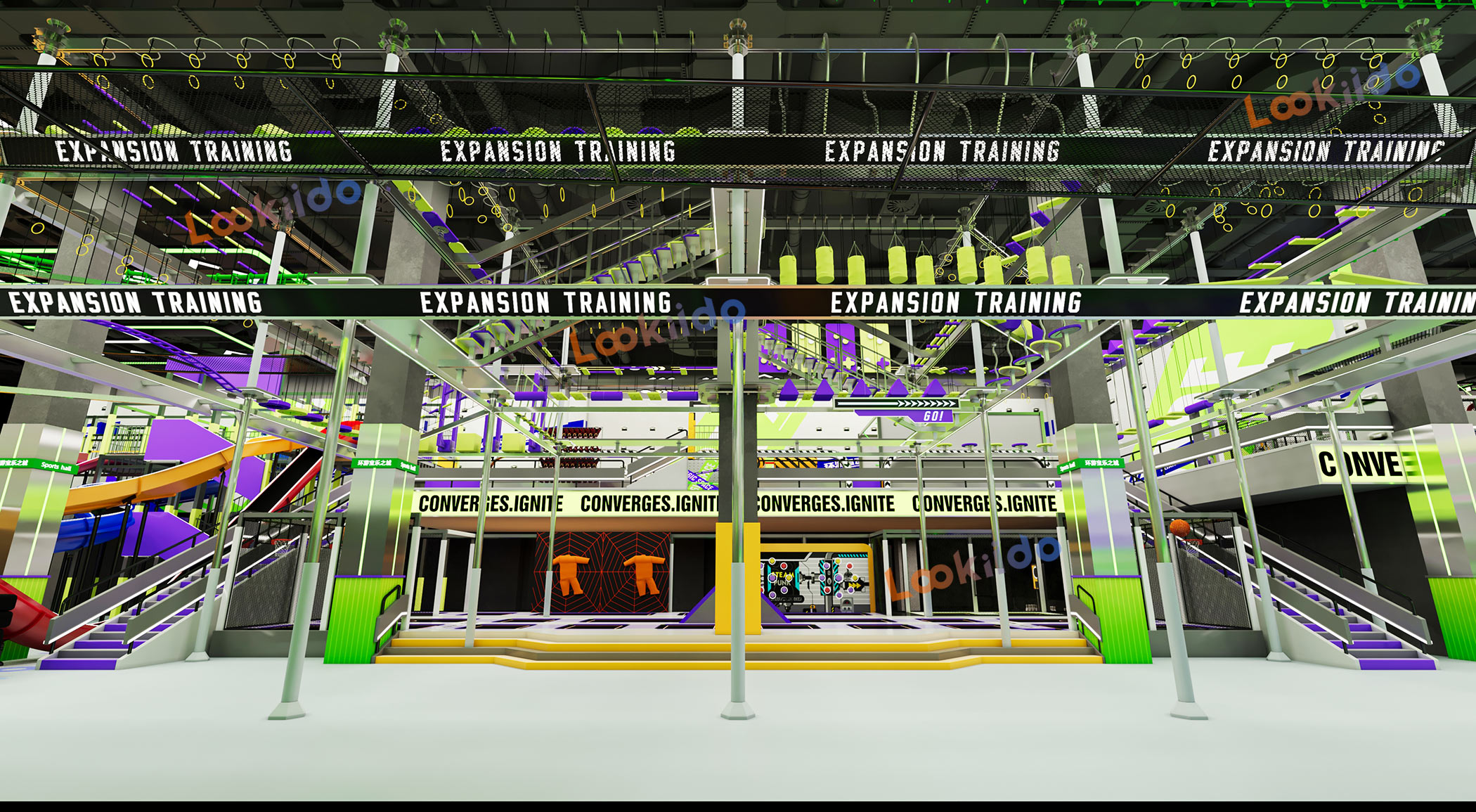 Ultimate 5-in-1 Indoor Playground Equipment Factory: Ninja Course, Ropes, Trampoline Park, Kids Maze