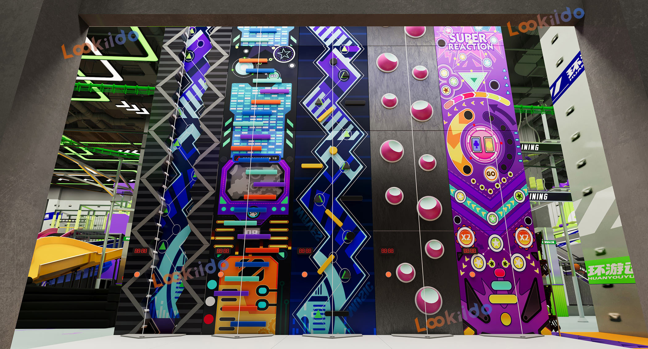 Ultimate 5-in-1 Indoor Playground Equipment Factory: Ninja Course, Ropes, Trampoline Park, Kids Maze