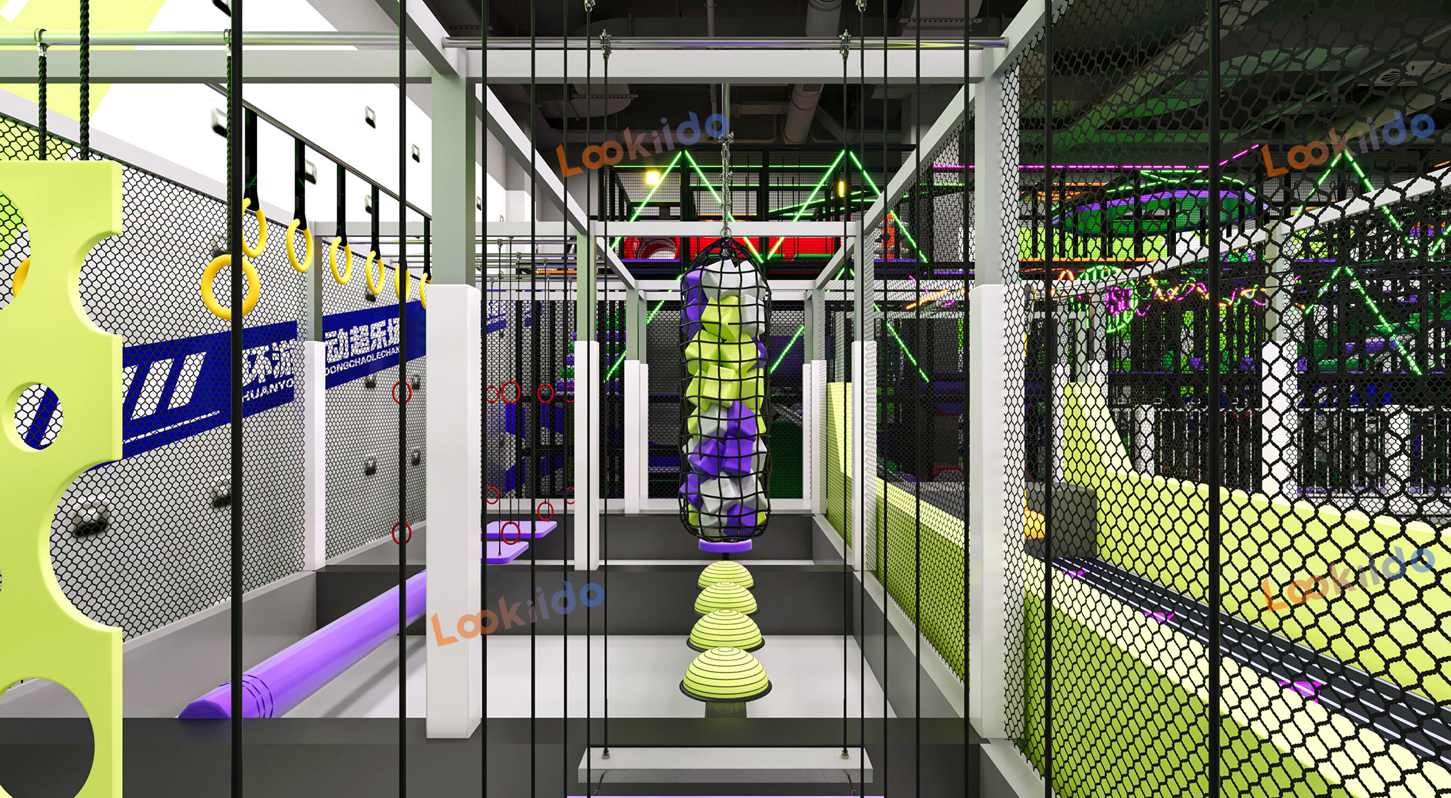 Ultimate 5-in-1 Indoor Playground Equipment Factory: Ninja Course, Ropes, Trampoline Park, Kids Maze