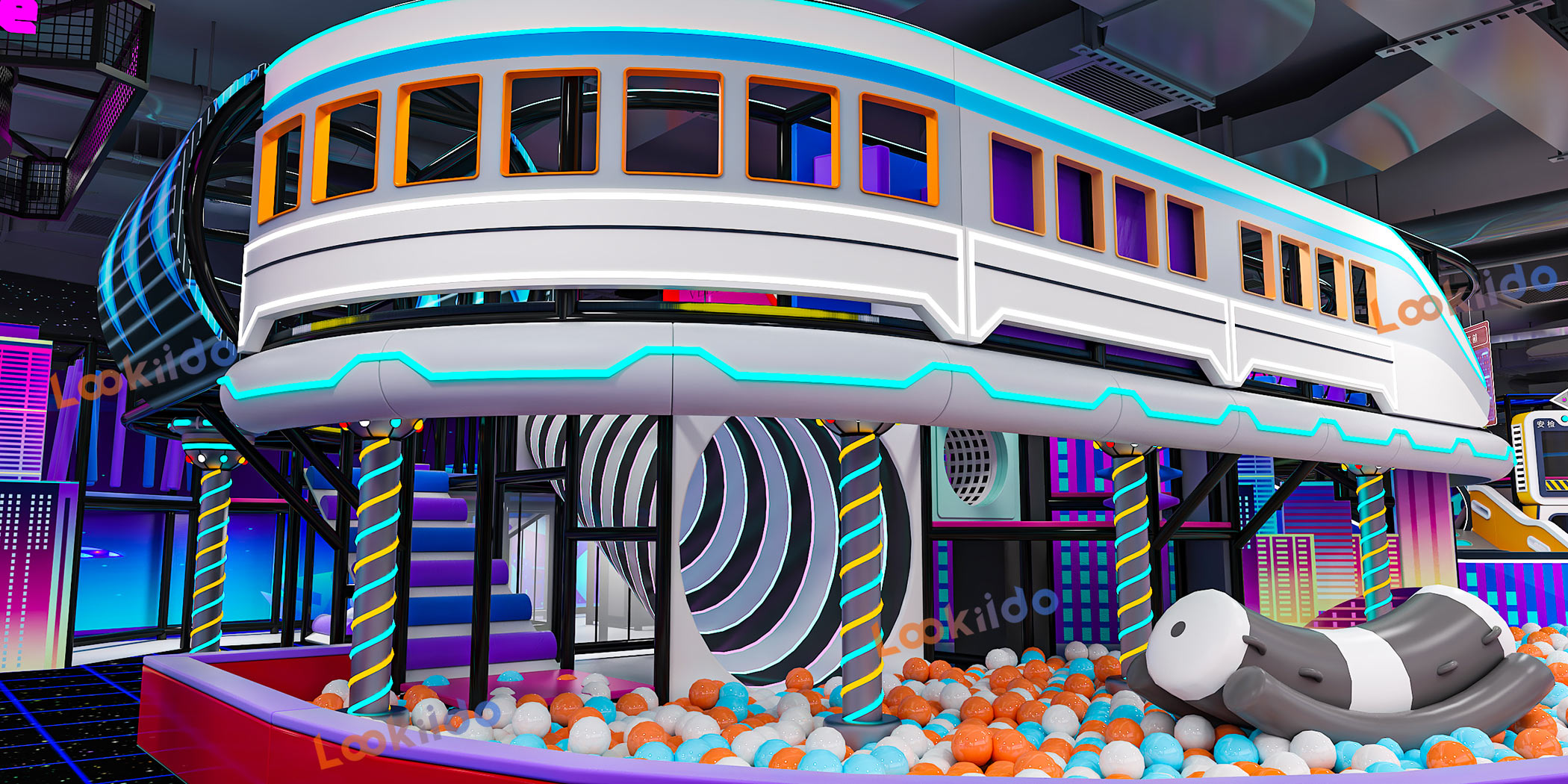 Customized Cosmic Cyber Playground: Where Futuristic Adventure Meets Play Equipment Manufacturers