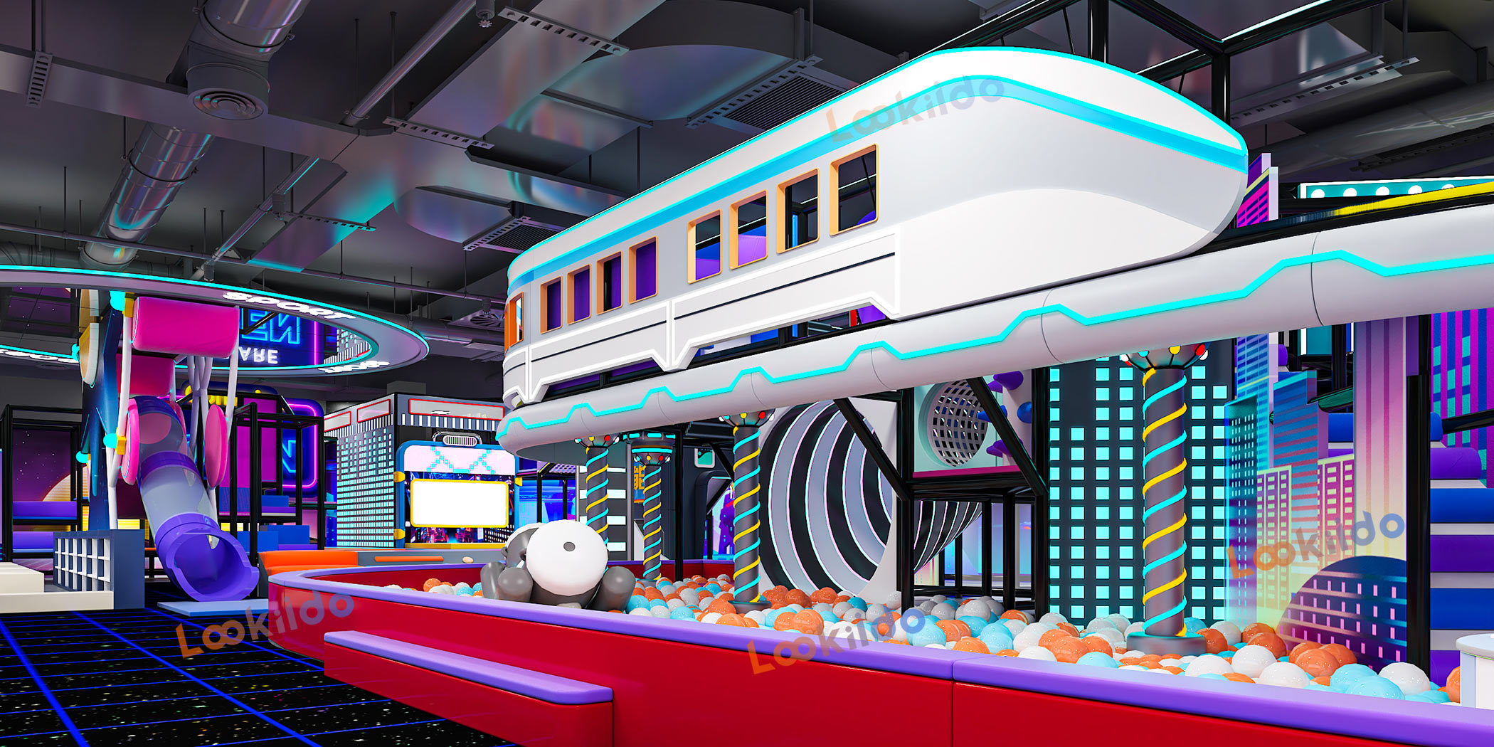 Customized Cosmic Cyber Playground: Where Futuristic Adventure Meets Play Equipment Manufacturers