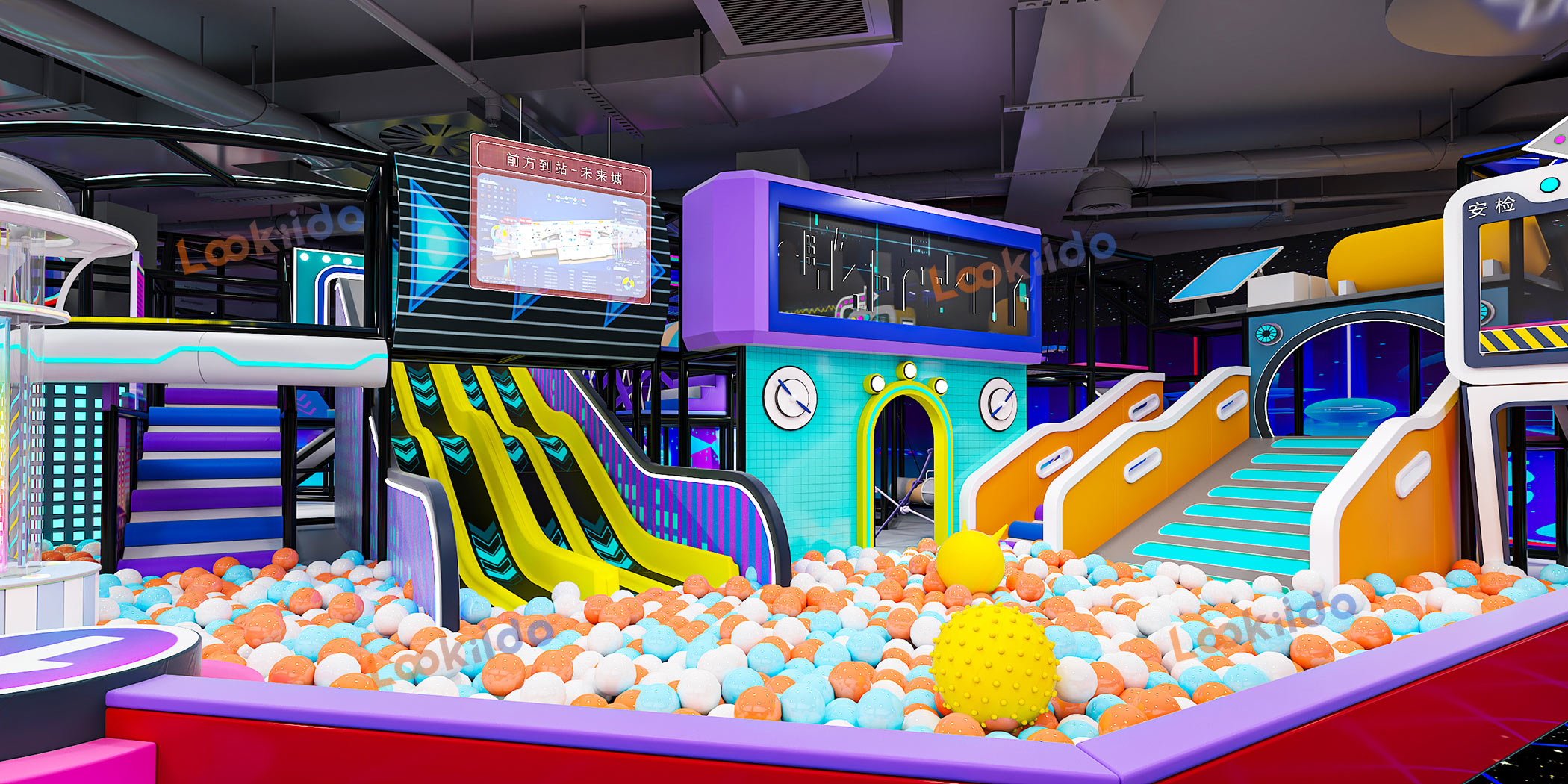 Customized Cosmic Cyber Playground: Where Futuristic Adventure Meets Play Equipment Manufacturers