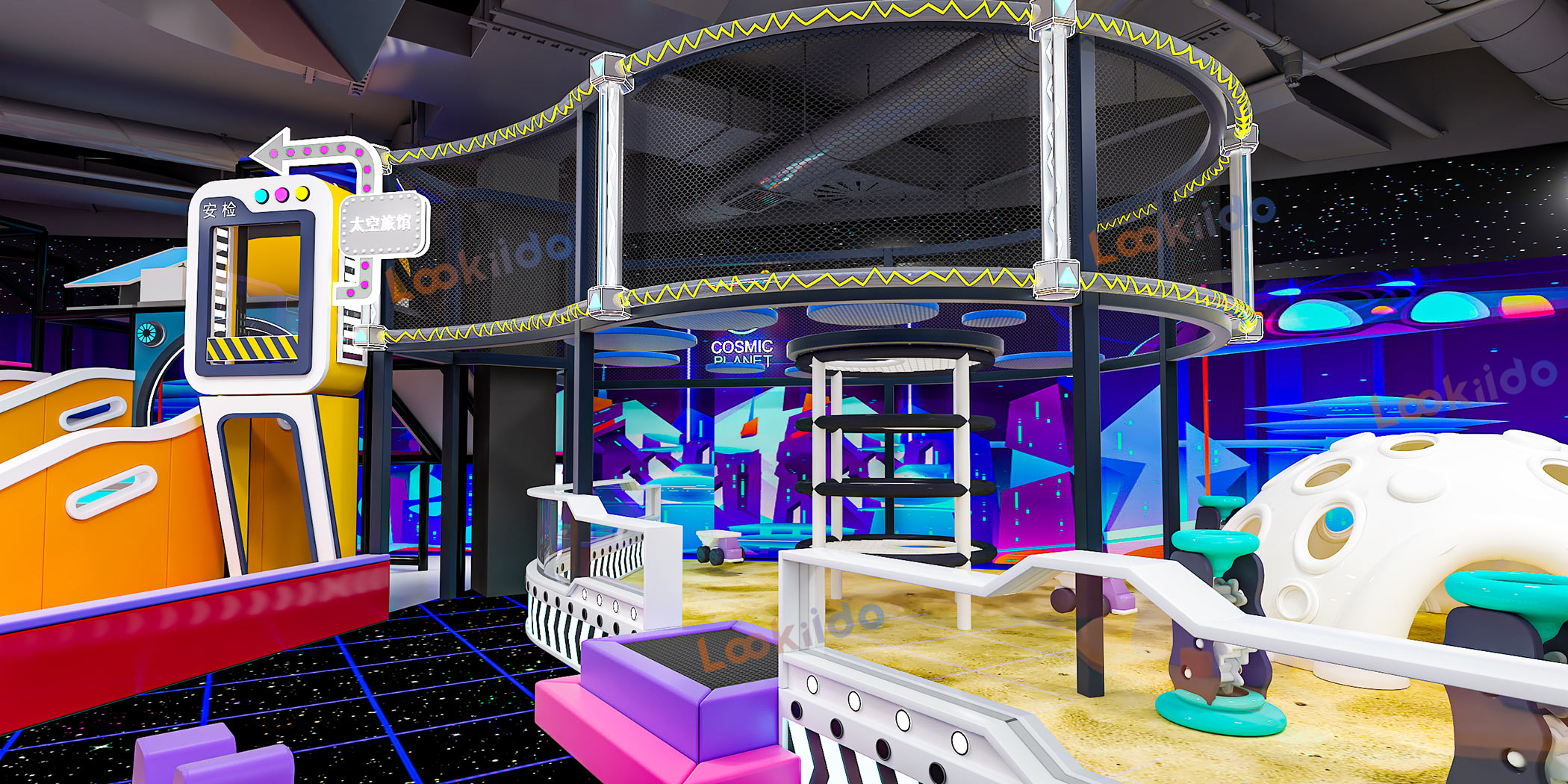 Customized Cosmic Cyber Playground: Where Futuristic Adventure Meets Play Equipment Manufacturers