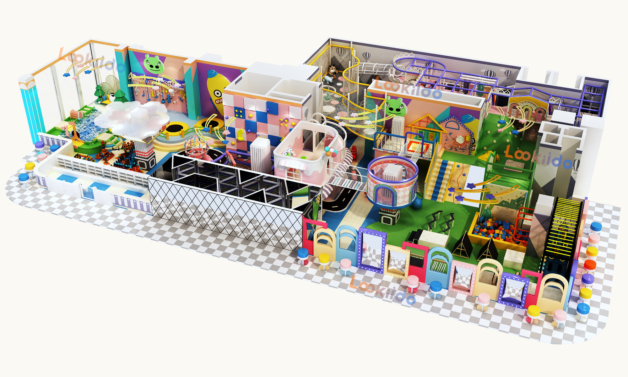 Dual-Theme Kids Playground Equipment Investment: Sunny Oasis Mysterious Desert Nights