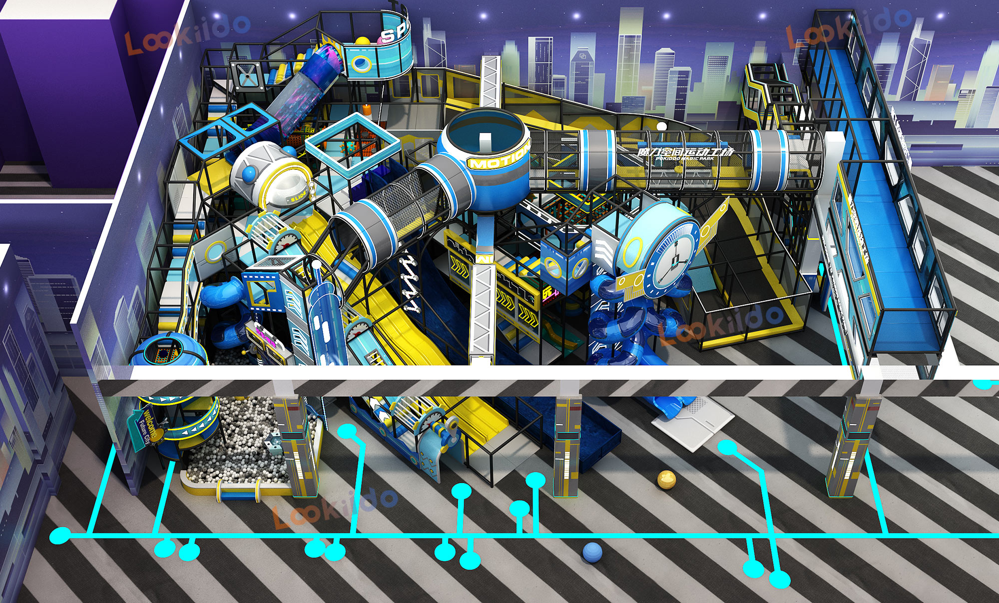 Magical Space Motion Playground: A Time-Shift Adventure Amusement Equipment for Ages 3-12