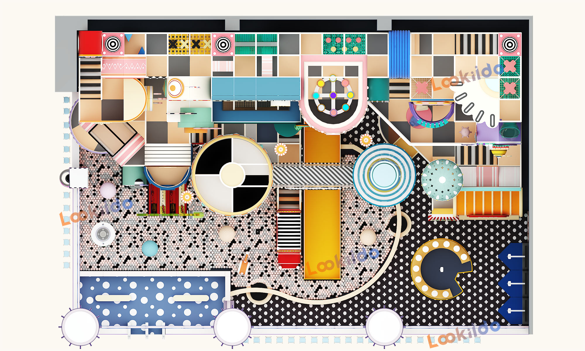 Commercial Indoor Playground Equipment Featuring a 5-Tier Steel Maze Structure