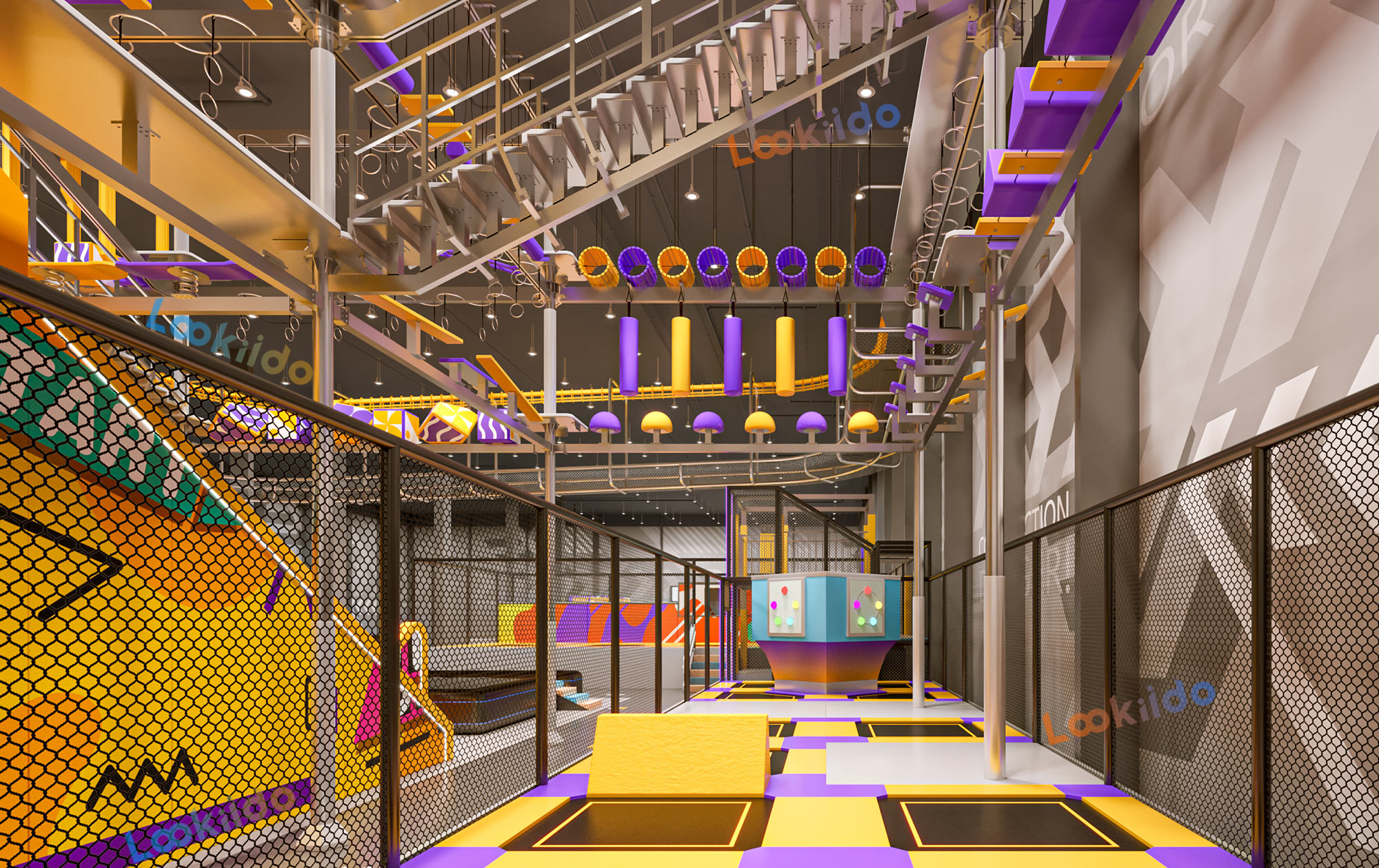 Dual-Age Indoor Adventure Park Featuring Sports Trampolines and Soft Play Maze Equipment