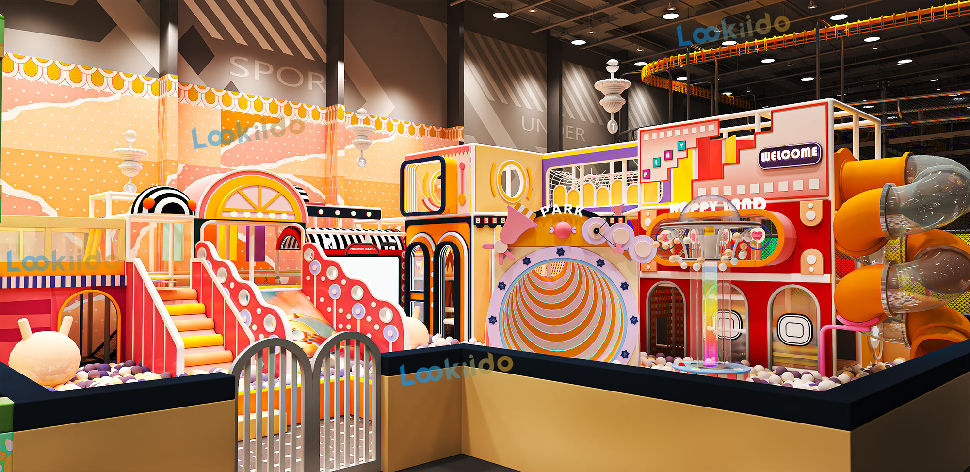 Dual-Age Indoor Adventure Park Featuring Sports Trampolines and Soft Play Maze Equipment